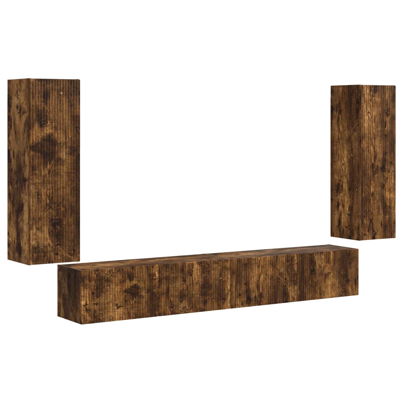 Ensemble de meuble TV mural 4 pcs Chêne fumé Bois d'ingénierie - XIOS