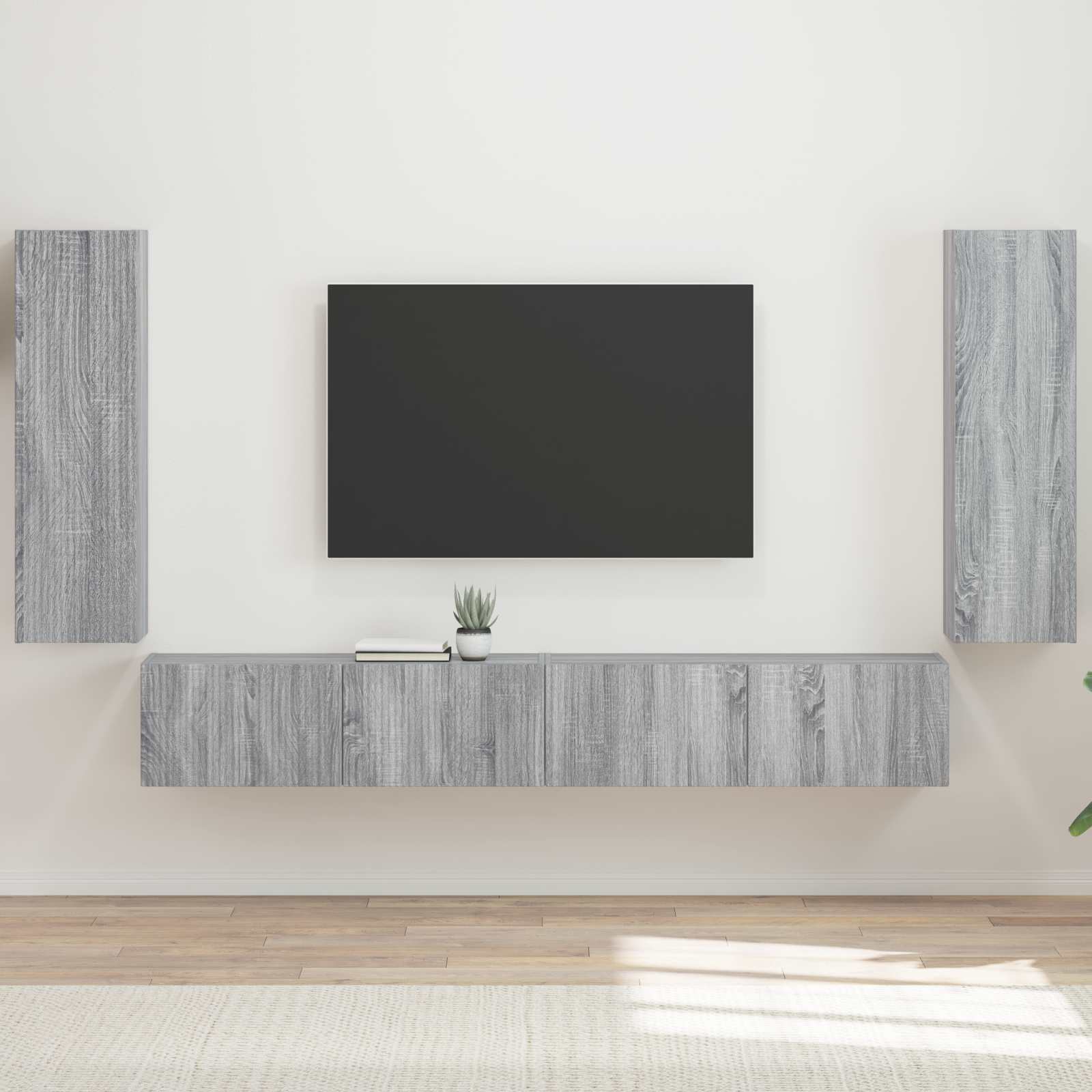Ensemble de meuble TV mural 4 pcs Gris Sonoma Bois d'ingénierie - XIOS