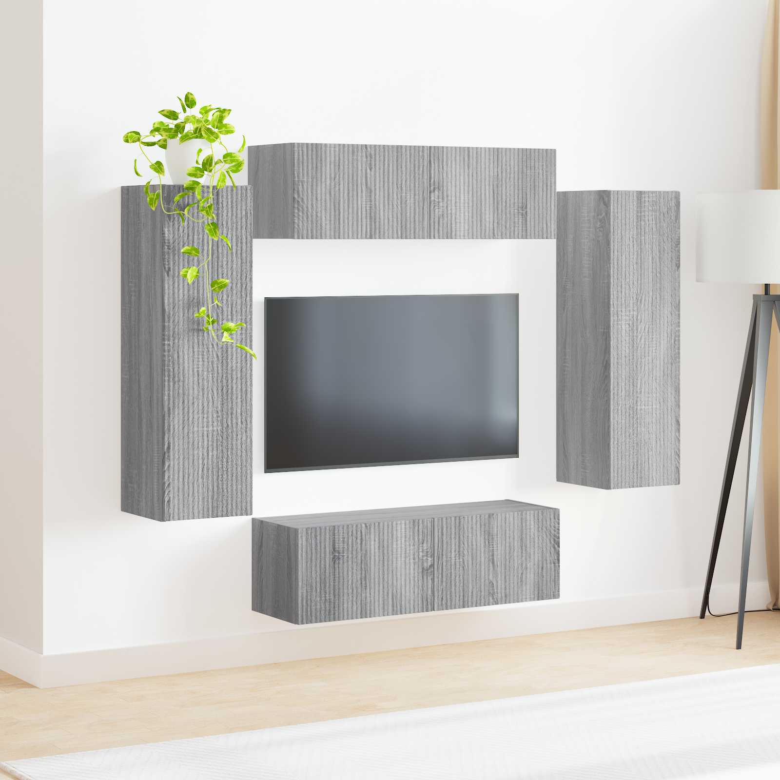 Ensemble de meuble TV mural 4 pcs Gris Sonoma Bois d'ingénierie - XIOS