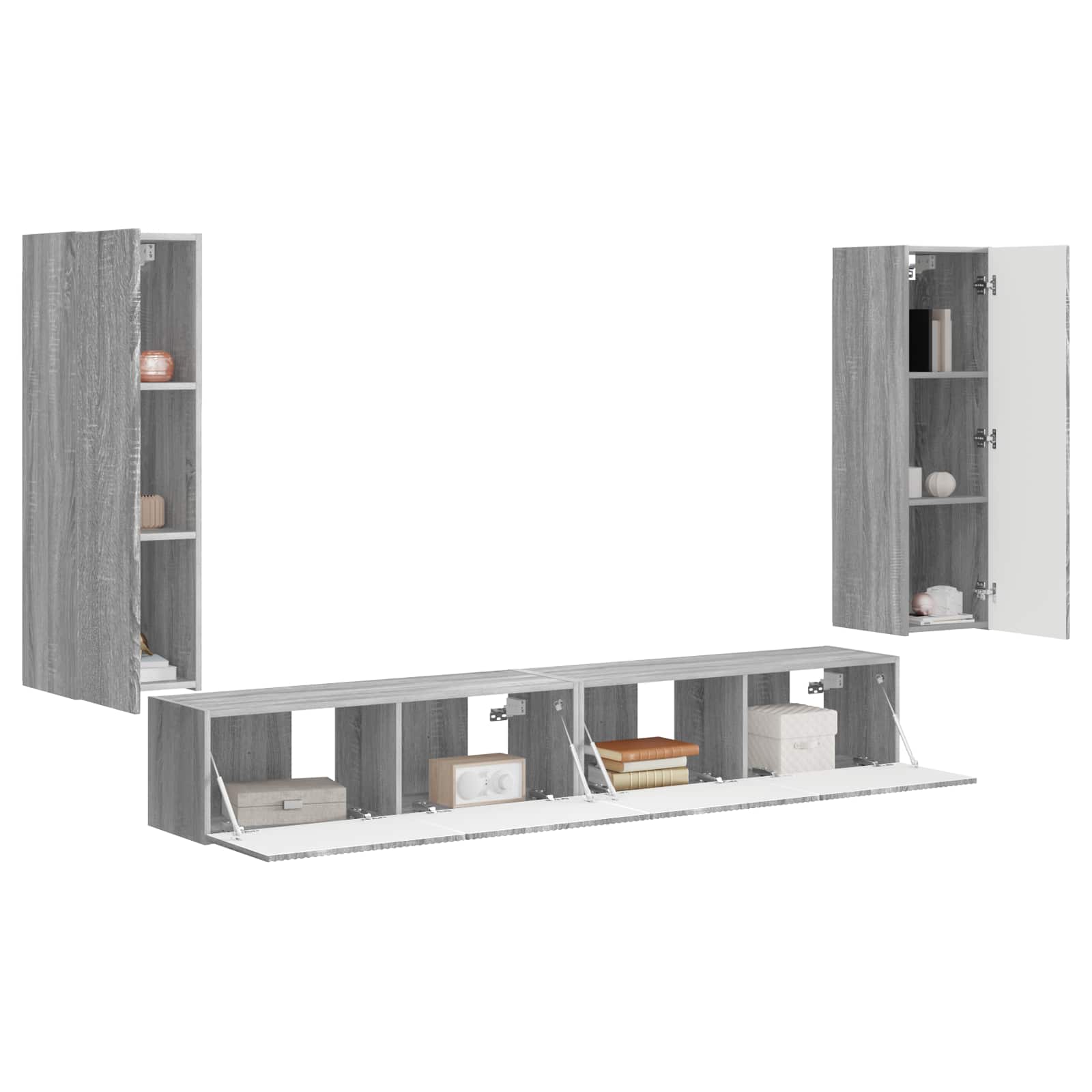 Ensemble de meuble TV mural 4 pcs Gris Sonoma Bois d'ingénierie - XIOS