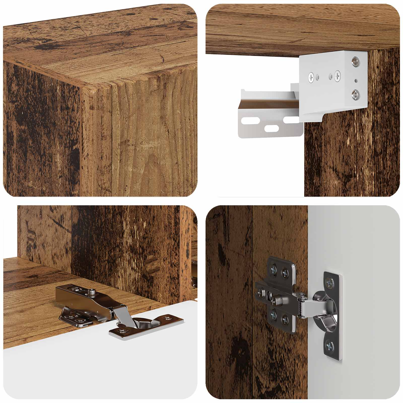 Ensemble de meuble TV mural 4 pcs Bois ancien Bois d'ingénierie - XIOS