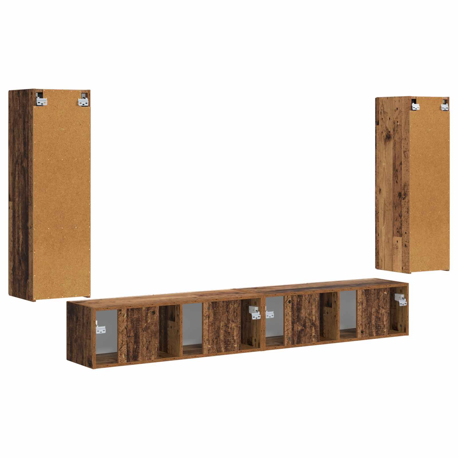 Ensemble de meuble TV mural 4 pcs Bois ancien Bois d'ingénierie - XIOS