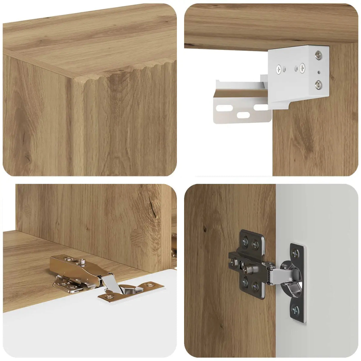 Ensemble de meuble TV mural 4 pc Chêne artisanal - XIOS