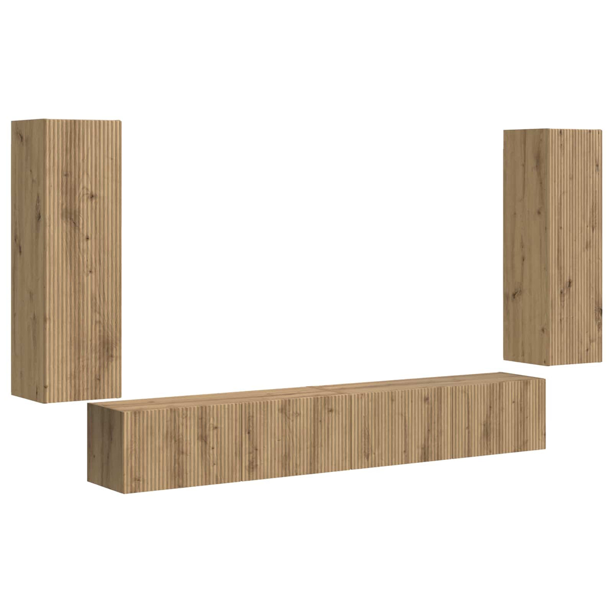 Ensemble de meuble TV mural 4 pc Chêne artisanal - XIOS