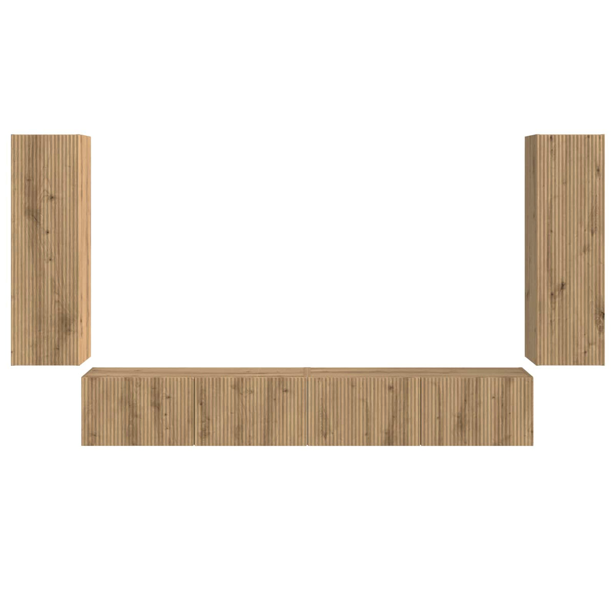 Ensemble de meuble TV mural 4 pc Chêne artisanal - XIOS