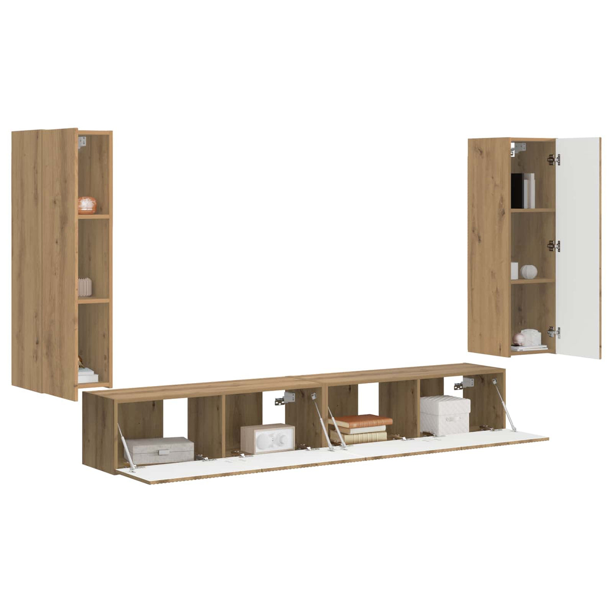 Ensemble de meuble TV mural 4 pc Chêne artisanal - XIOS