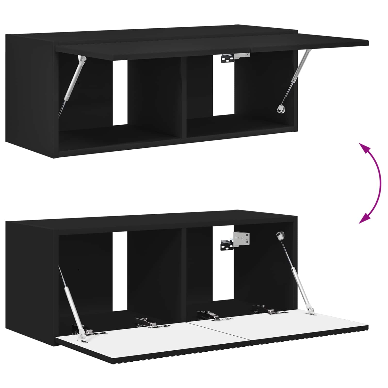 Ensemble de meuble TV mural 4 pcs Noir Bois d'ingénierie - XIOS