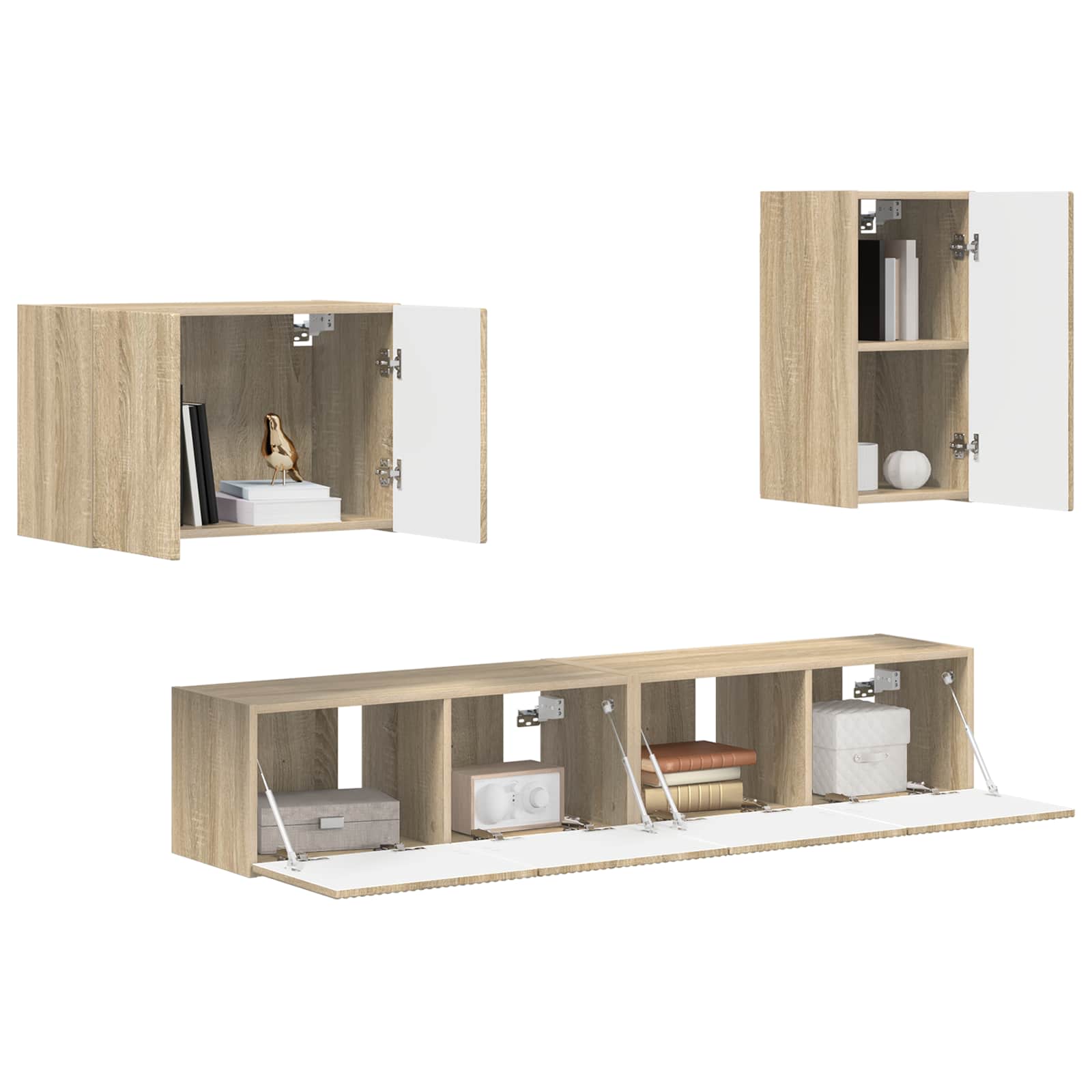 Ensemble de meuble TV mural Montage mural 4 pcs Chêne Sonoma - XIOS