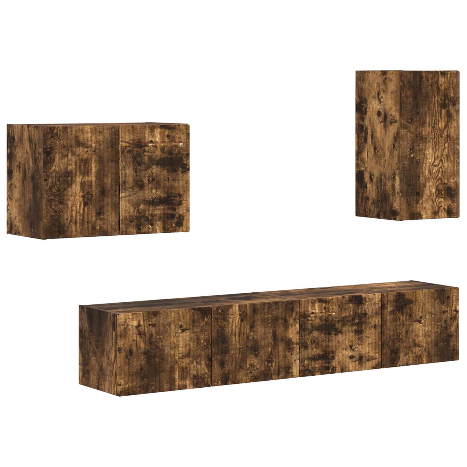 Ensemble de meuble TV mural 4 pcs Chêne fumé Bois d'ingénierie - XIOS