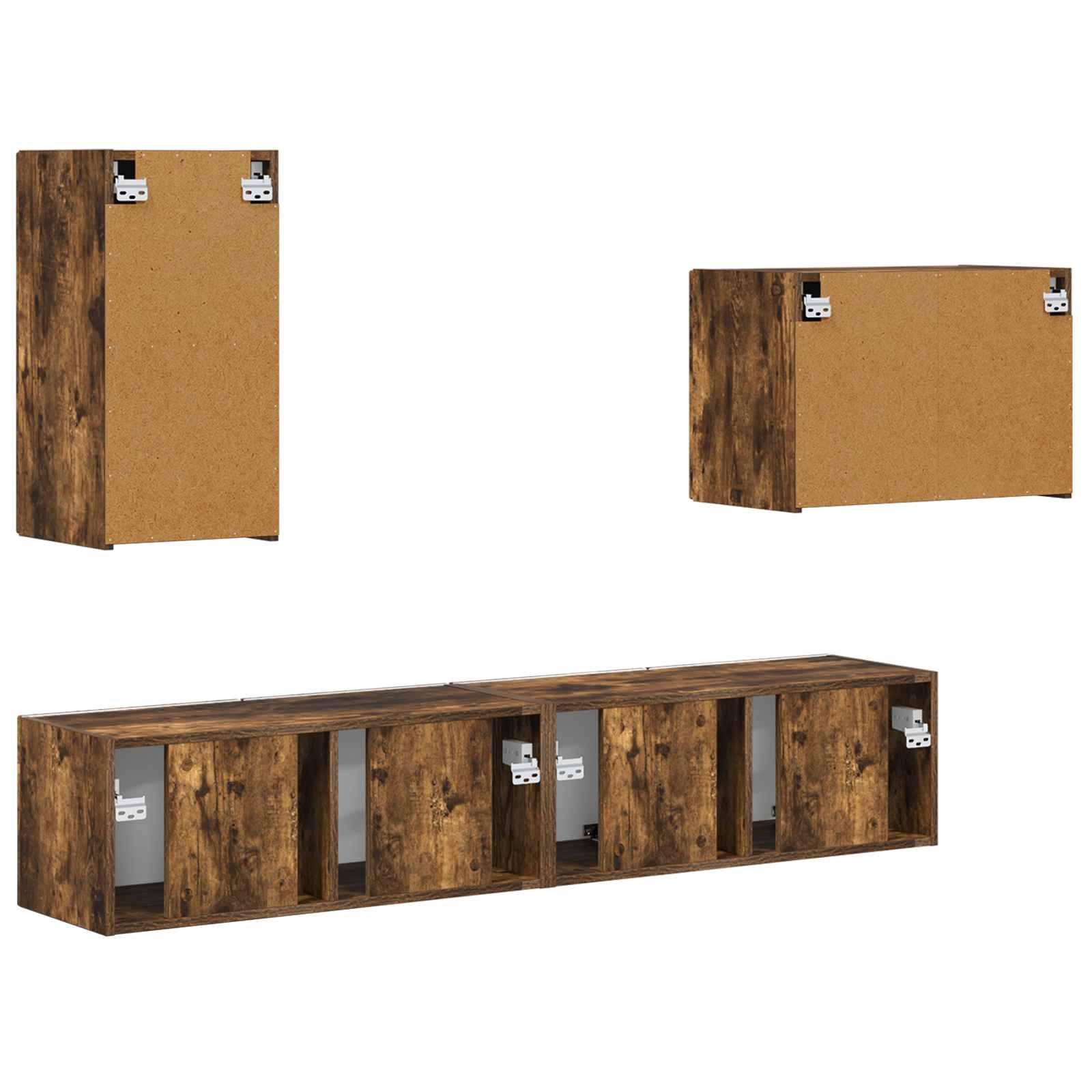 Ensemble de meuble TV mural 4 pcs Chêne fumé Bois d'ingénierie - XIOS