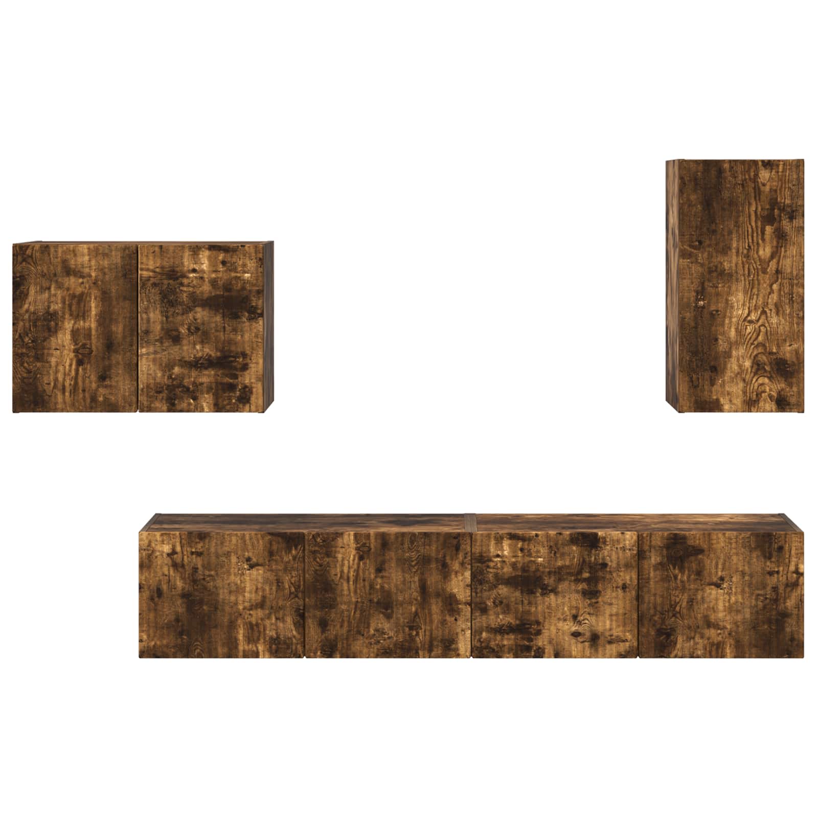 Ensemble de meuble TV mural 4 pcs Chêne fumé Bois d'ingénierie - XIOS