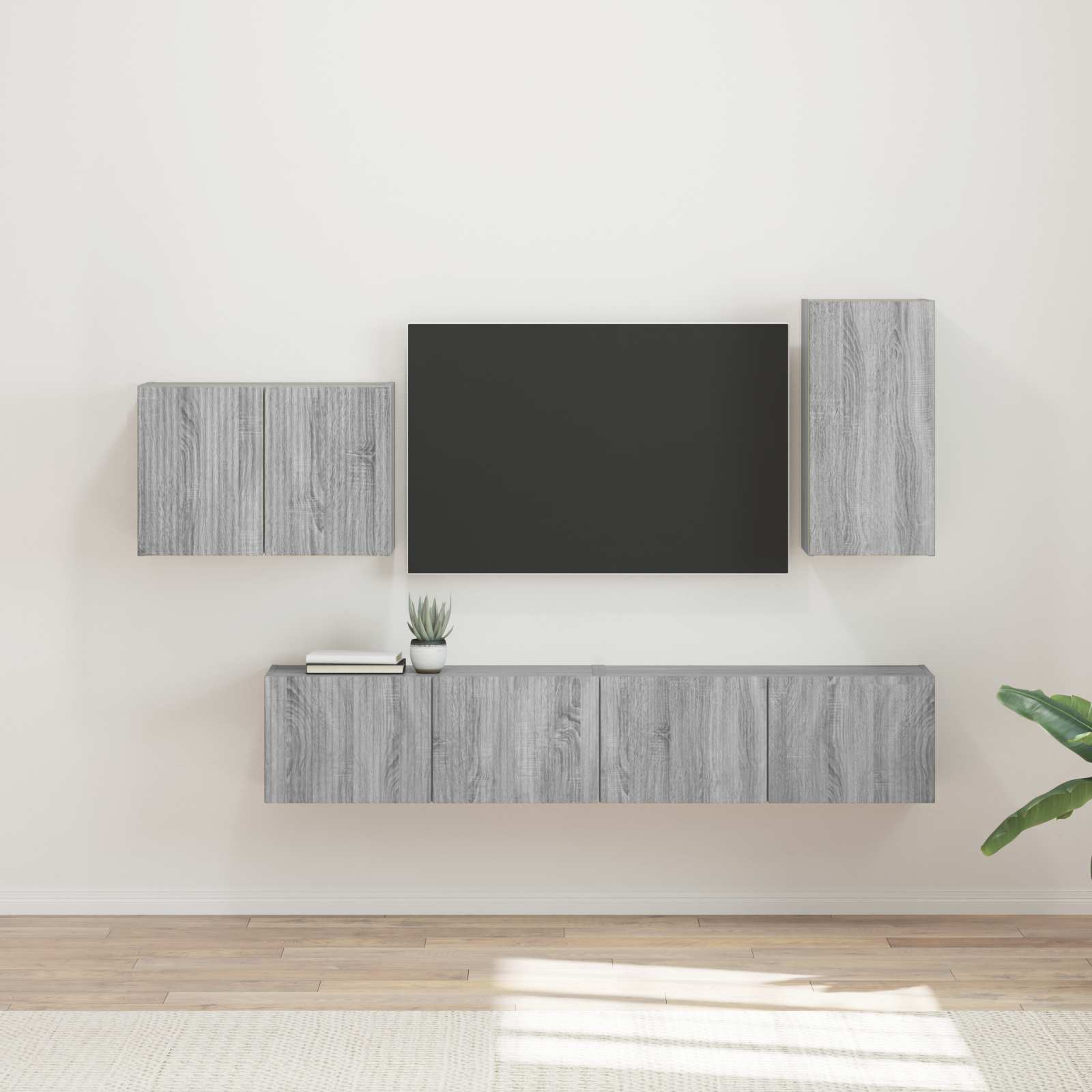 Ensemble de meuble TV mural 4 pcs Gris Sonoma Bois d'ingénierie - XIOS