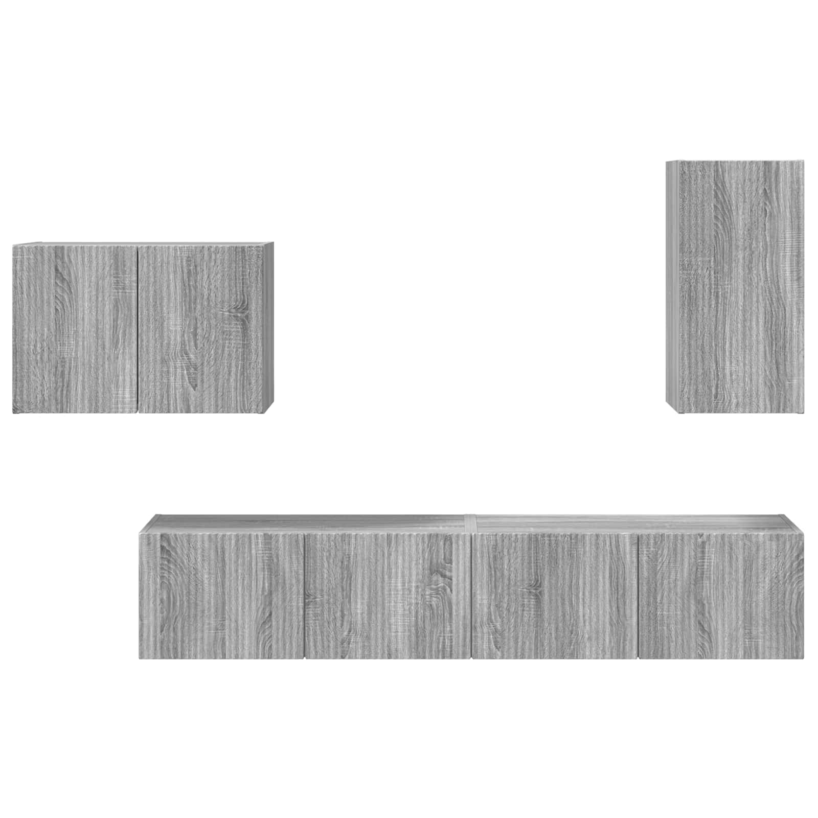 Ensemble de meuble TV mural 4 pcs Gris Sonoma Bois d'ingénierie - XIOS