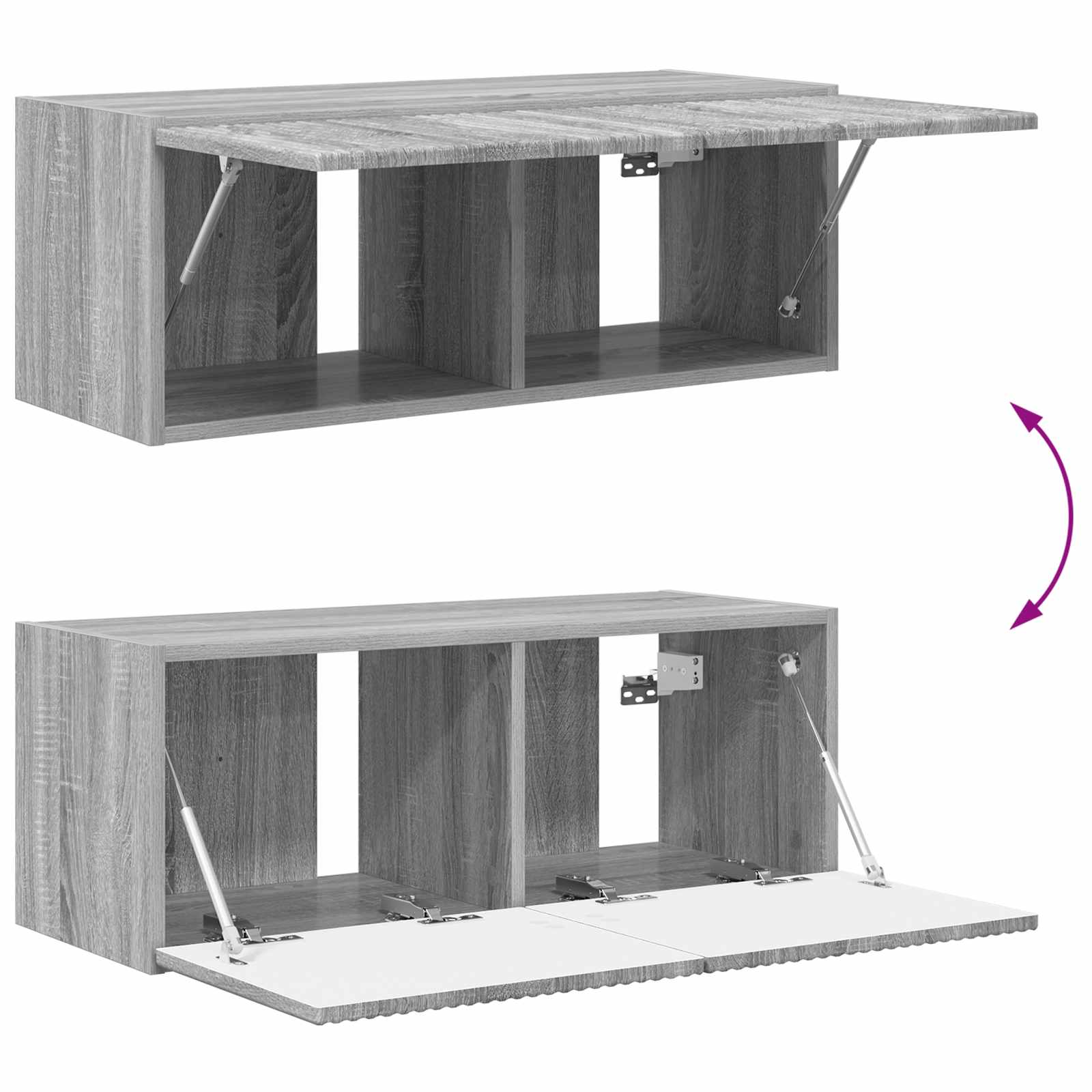 Ensemble de meuble TV mural 4 pcs Gris Sonoma Bois d'ingénierie - XIOS