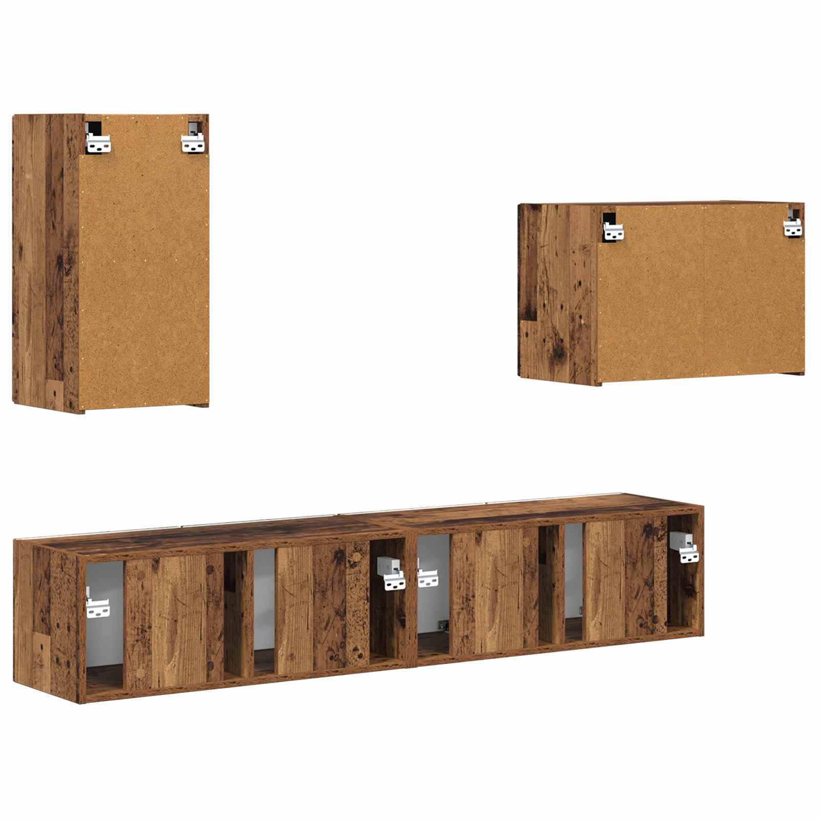 Ensemble de meuble TV mural 4 pcs Bois ancien Bois d'ingénierie - XIOS