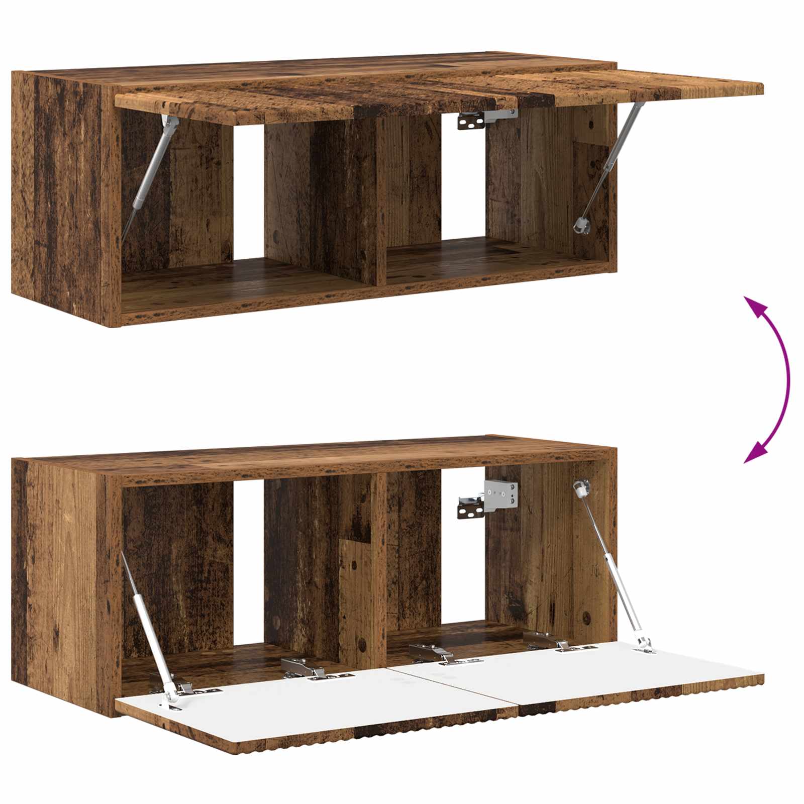 Ensemble de meuble TV mural 4 pcs Bois ancien Bois d'ingénierie - XIOS