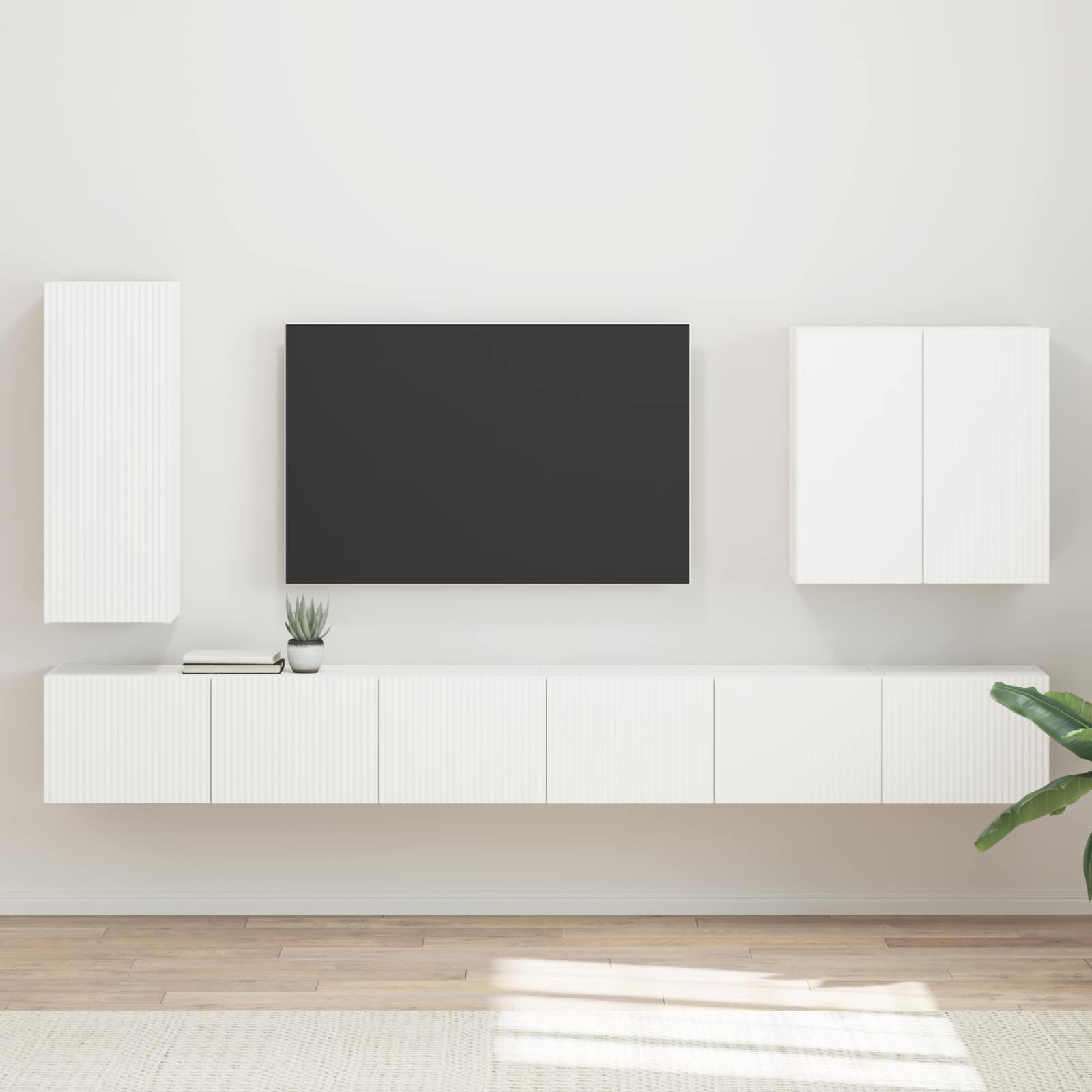 Ensemble de meuble TV mural Montage mural 6 pcs Blanc - XIOS