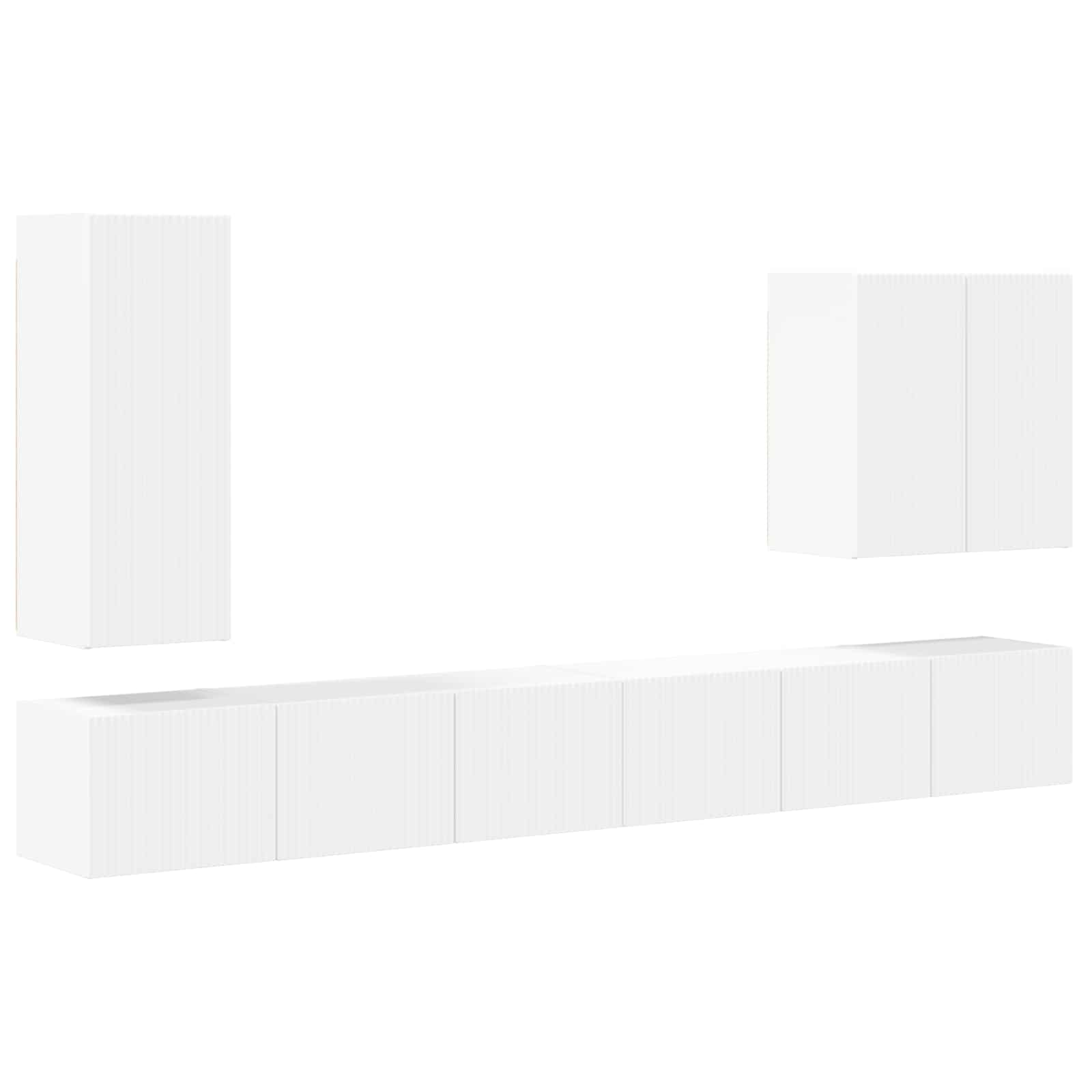 Ensemble de meuble TV mural Montage mural 6 pcs Blanc - XIOS