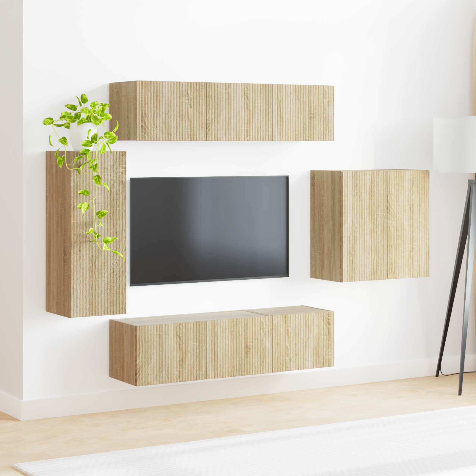 Ensemble de meuble TV mural Montage mural 6 pcs Chêne Sonoma - XIOS