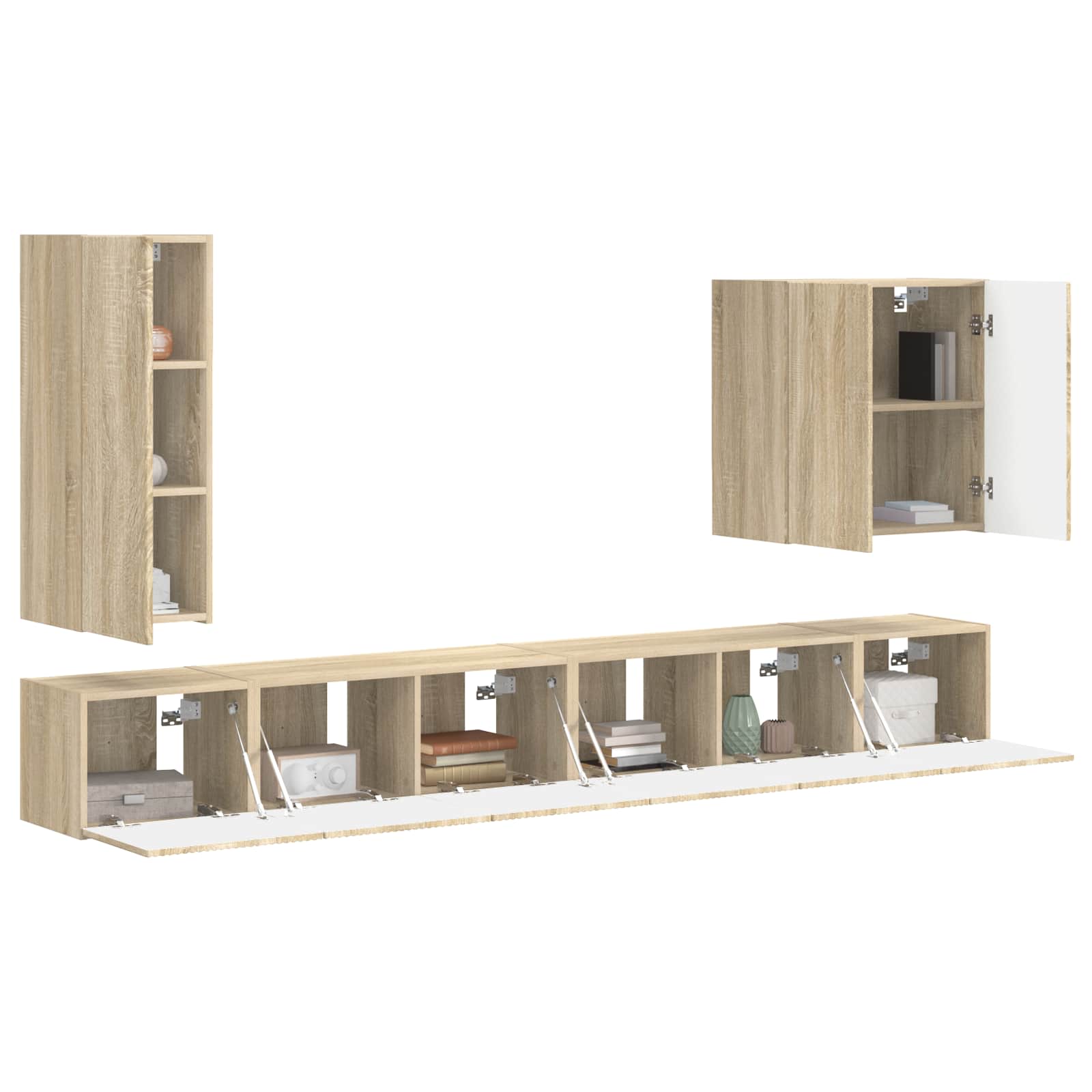Ensemble de meuble TV mural Montage mural 6 pcs Chêne Sonoma - XIOS