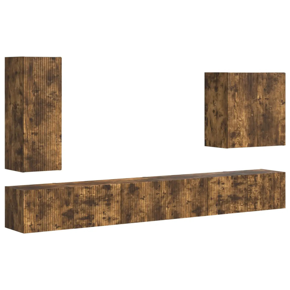 Ensemble de meuble TV mural 6 pc Chêne fumé - XIOS