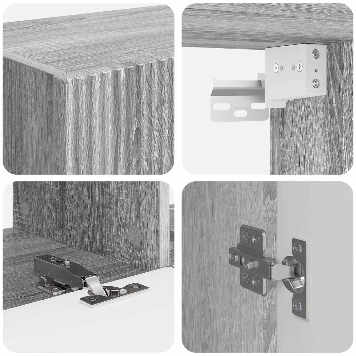 Ensemble de meuble TV mural 6 pc Gris Sonoma - XIOS