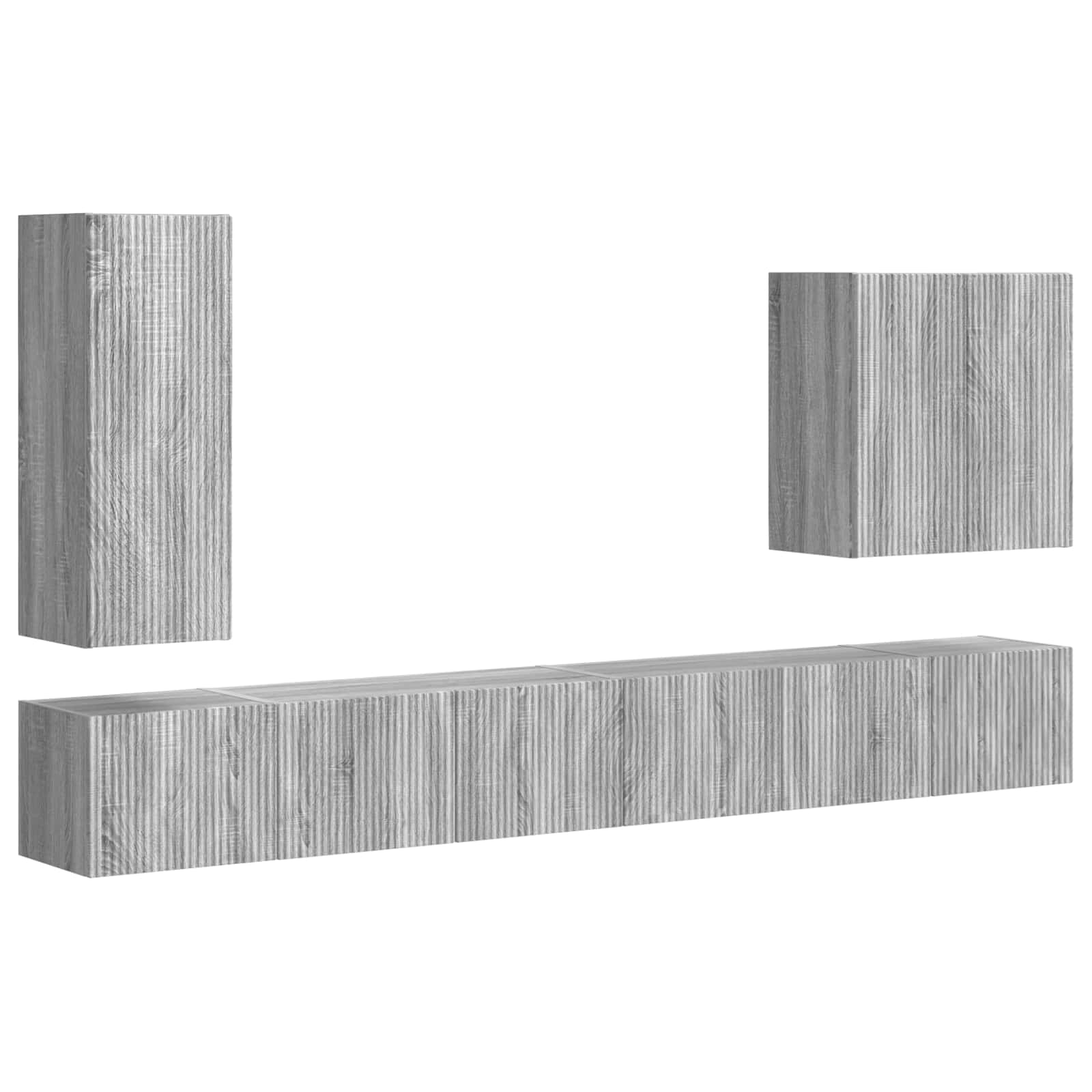 Ensemble de meuble TV mural Montage mural 6 pcs Gris Sonoma - XIOS