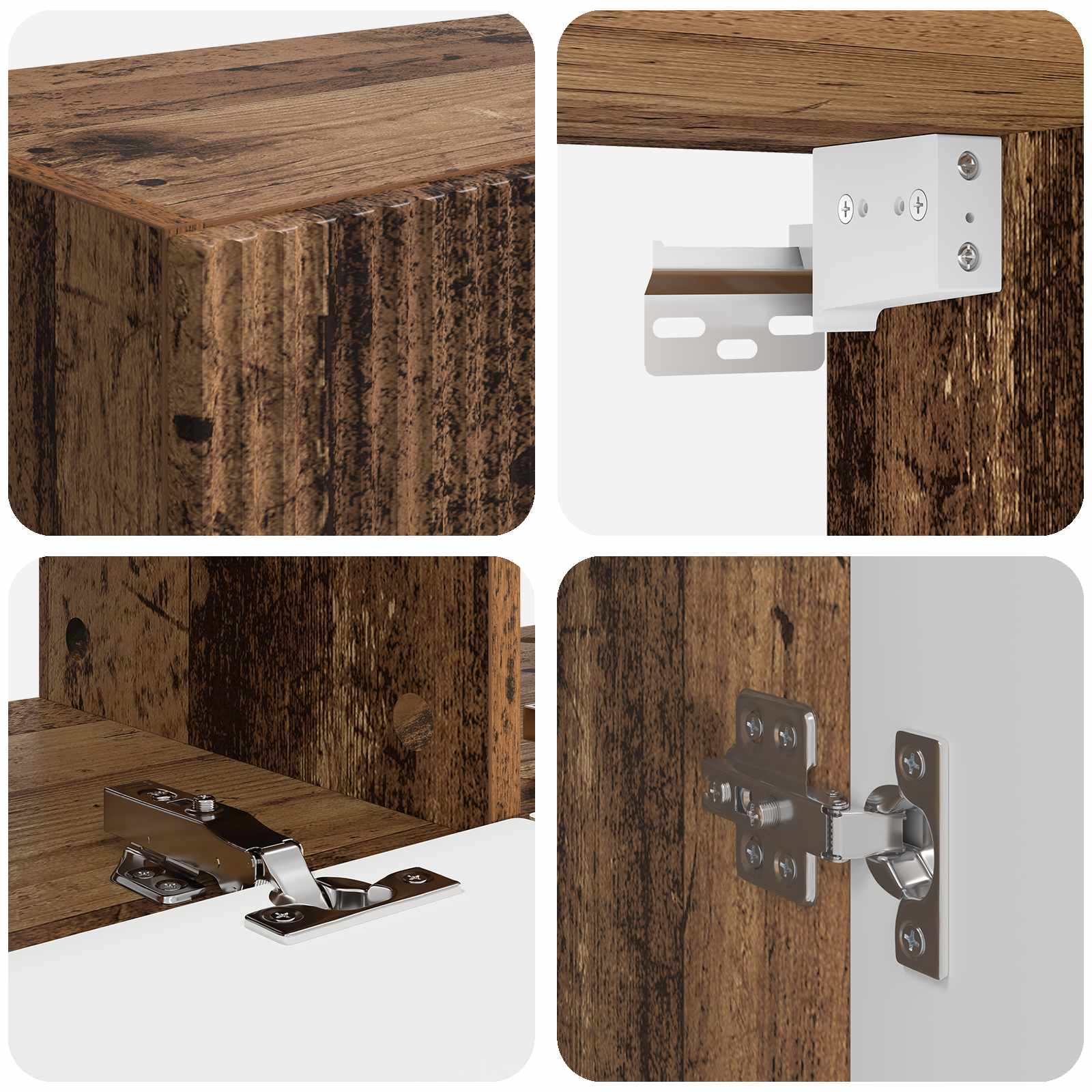 Ensemble de meuble TV mural Montage mural 6 pcs Bois Ancien - XIOS