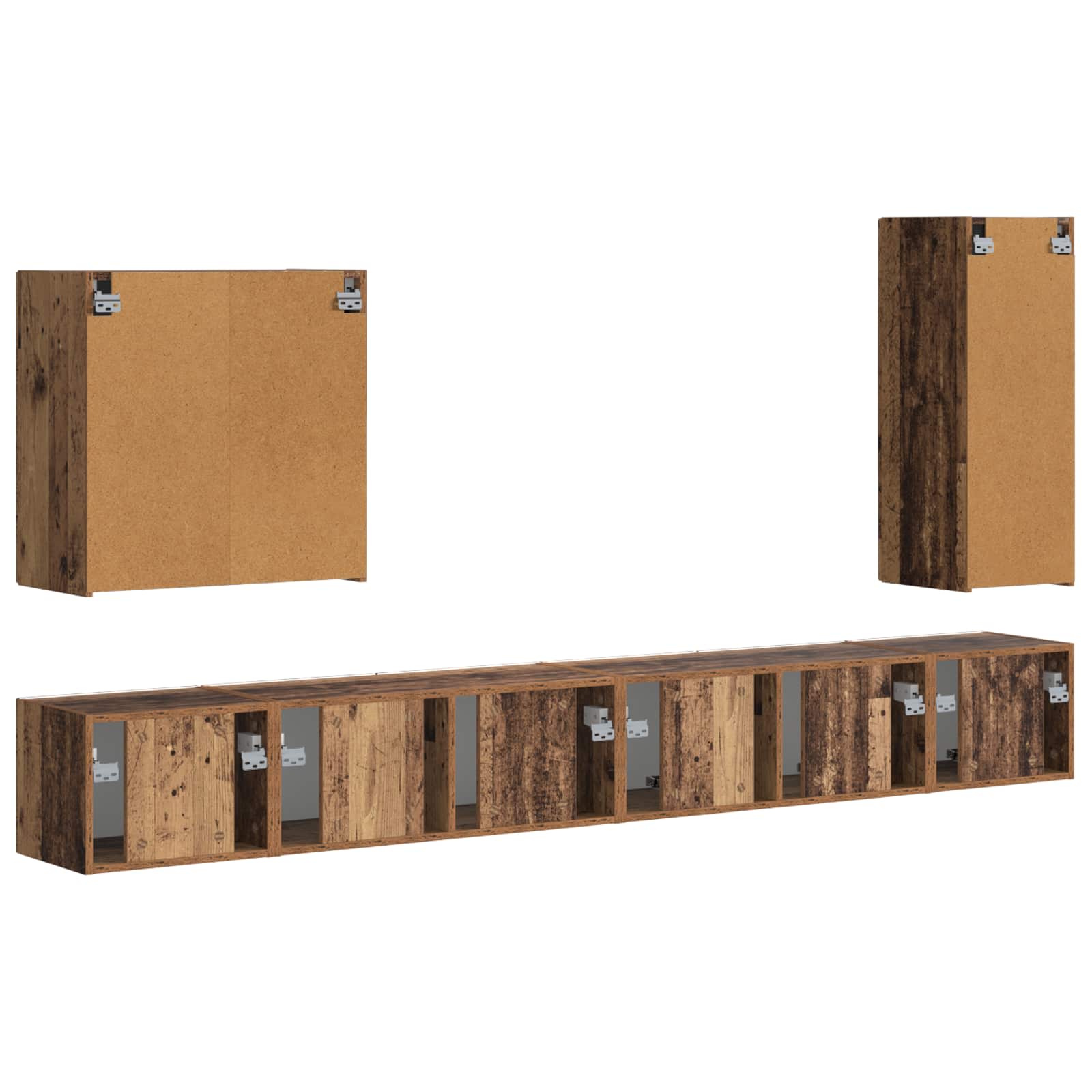 Ensemble de meuble TV mural Montage mural 6 pcs Bois Ancien - XIOS