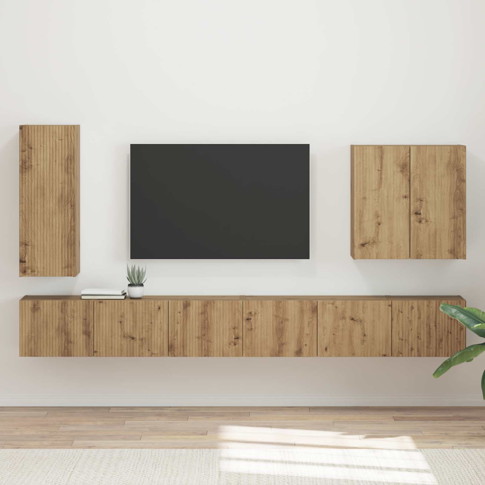 Ensemble de meuble TV mural Montage mural 6 pcs Chêne artisanal - XIOS