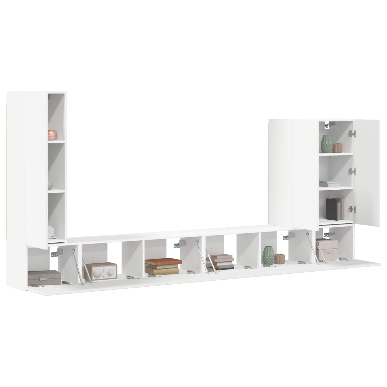 Ensemble de meuble TV mural 6 pc Blanc