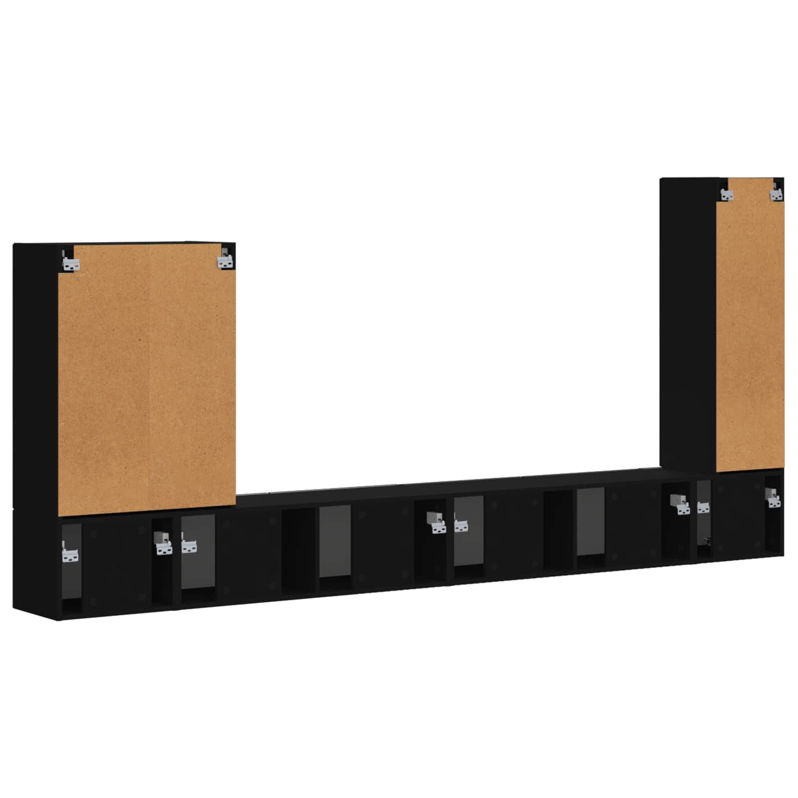 Ensemble de meuble TV mural 6 pc Noir