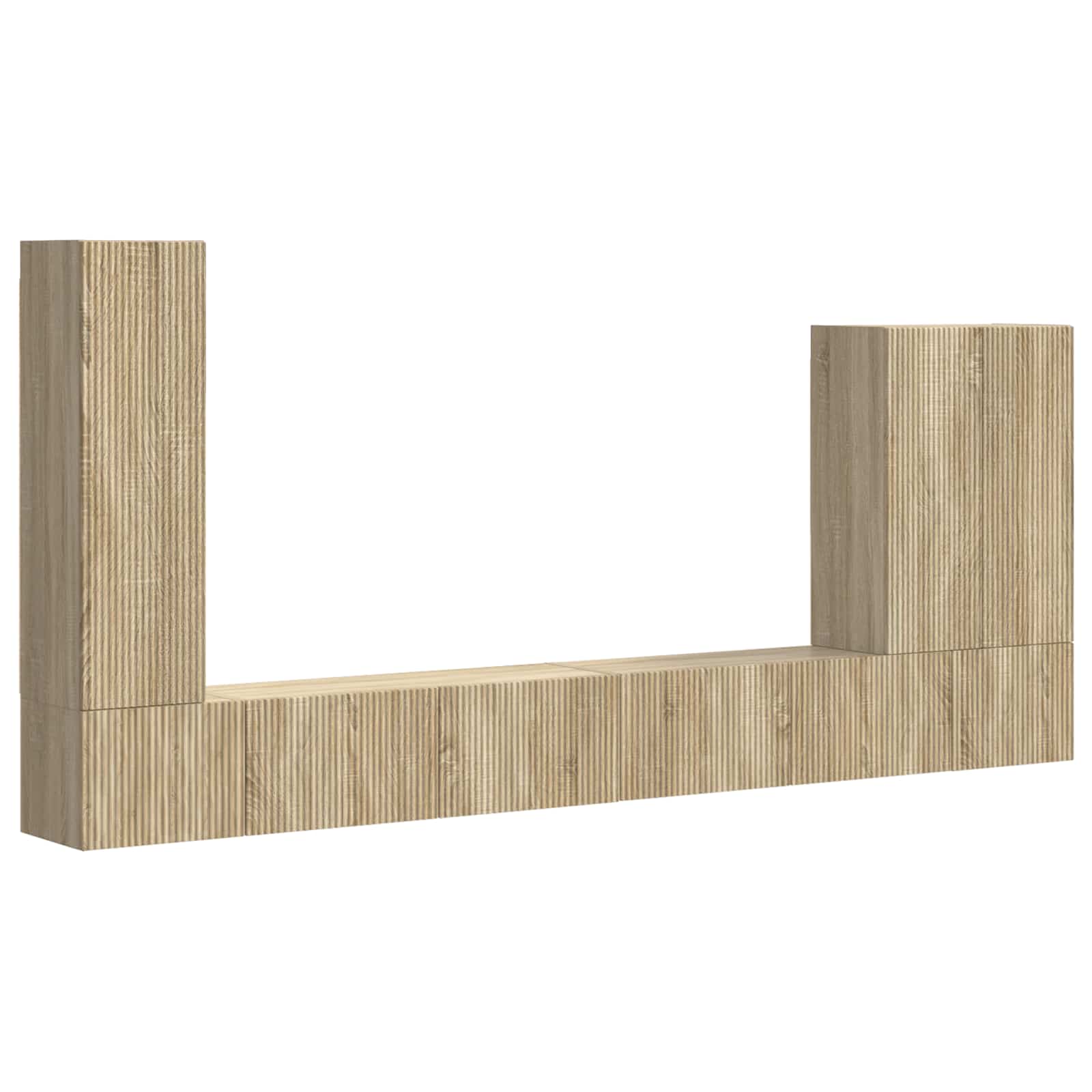 Ensemble de meuble TV mural 6 pc Chêne Sonoma
