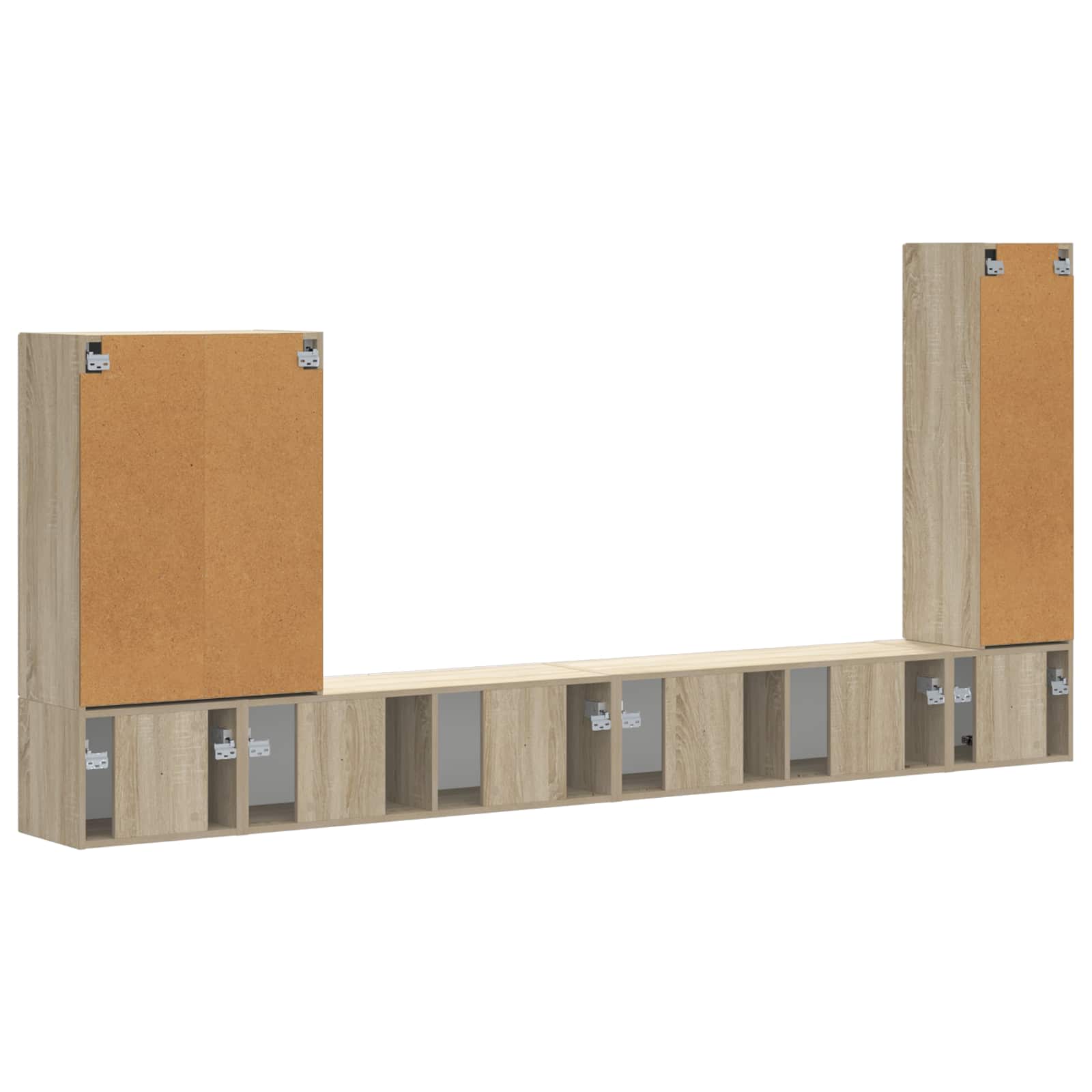 Ensemble de meuble TV mural 6 pc Chêne Sonoma