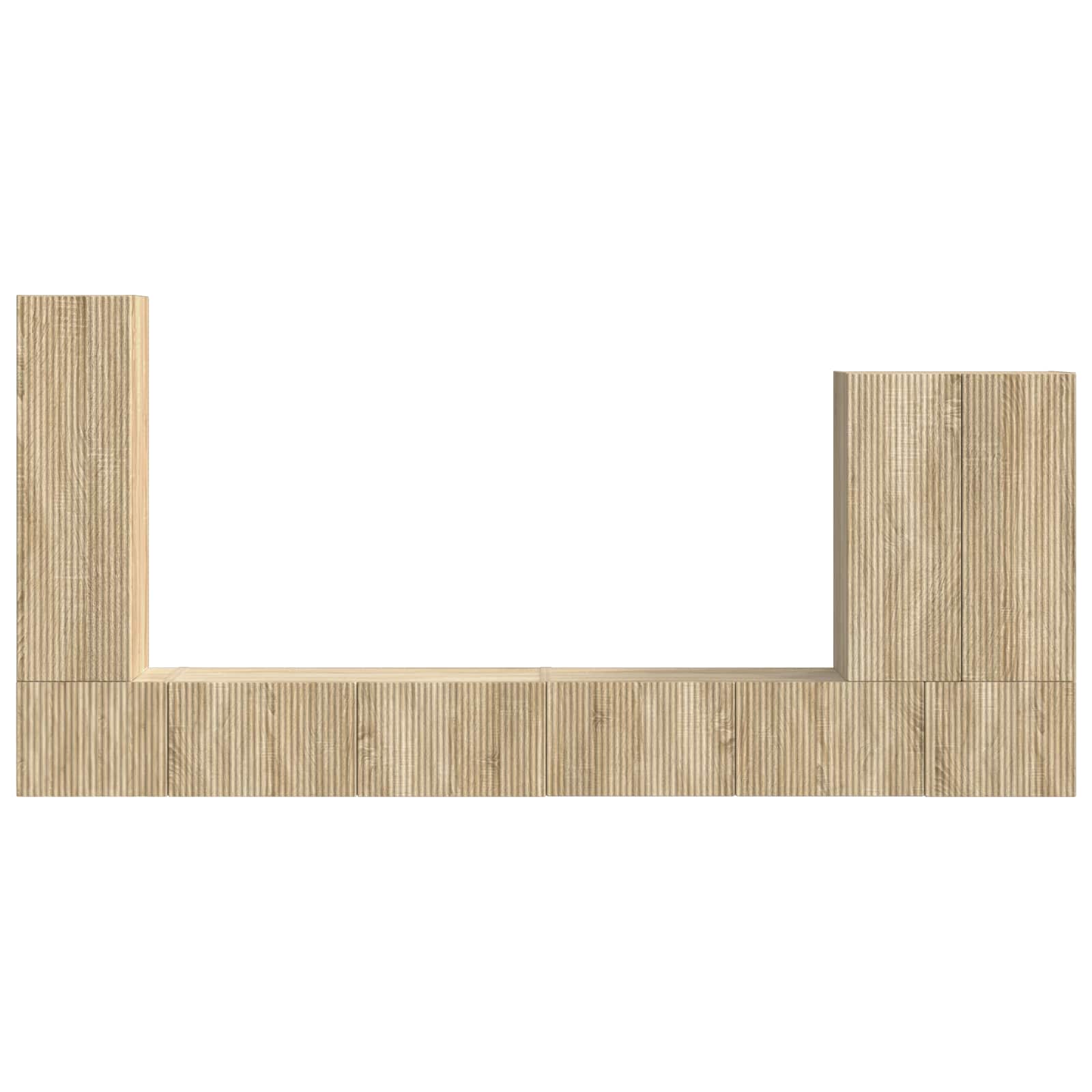 Ensemble de meuble TV mural 6 pc Chêne Sonoma
