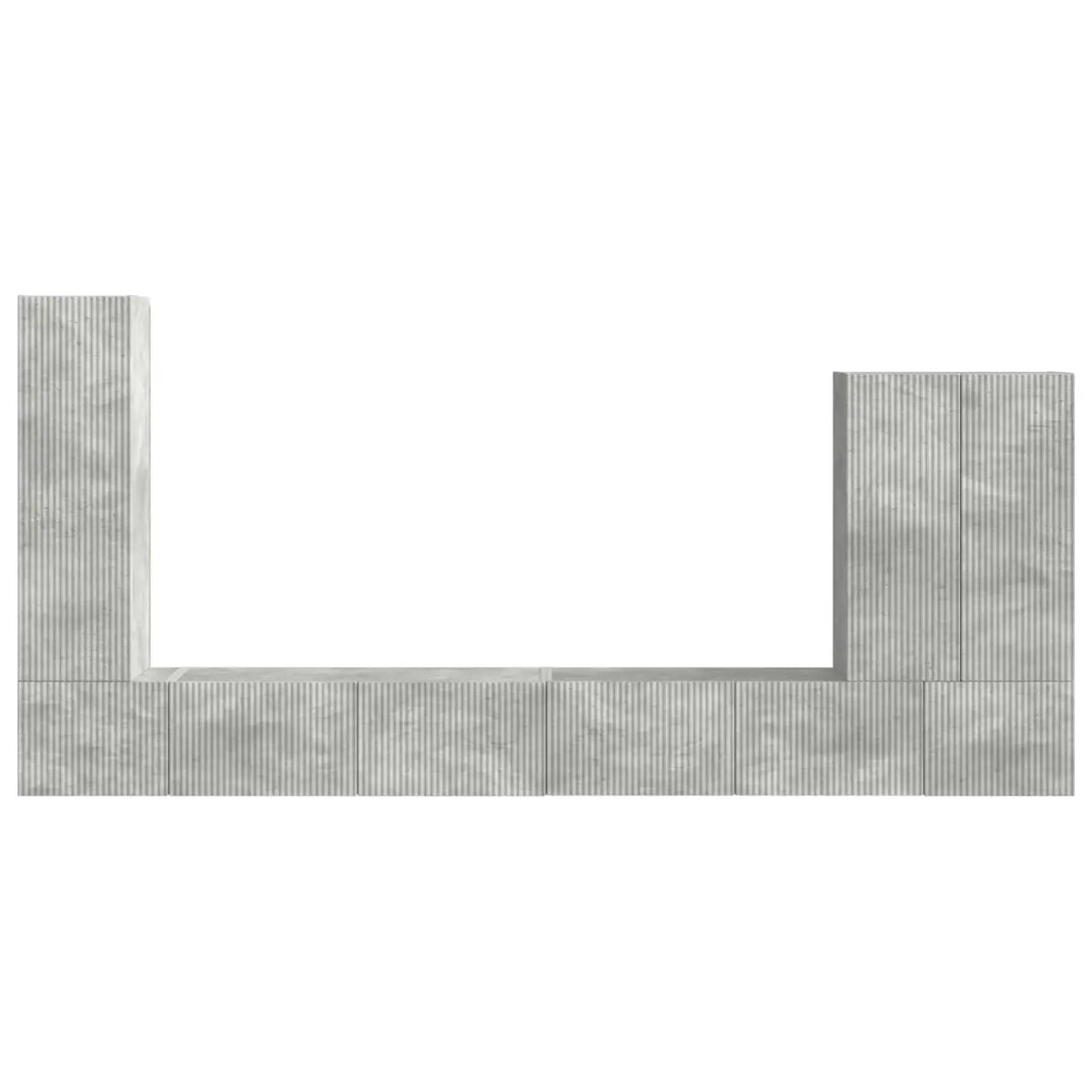 Ensemble de meuble TV mural 6 pc Gris béton - XIOS