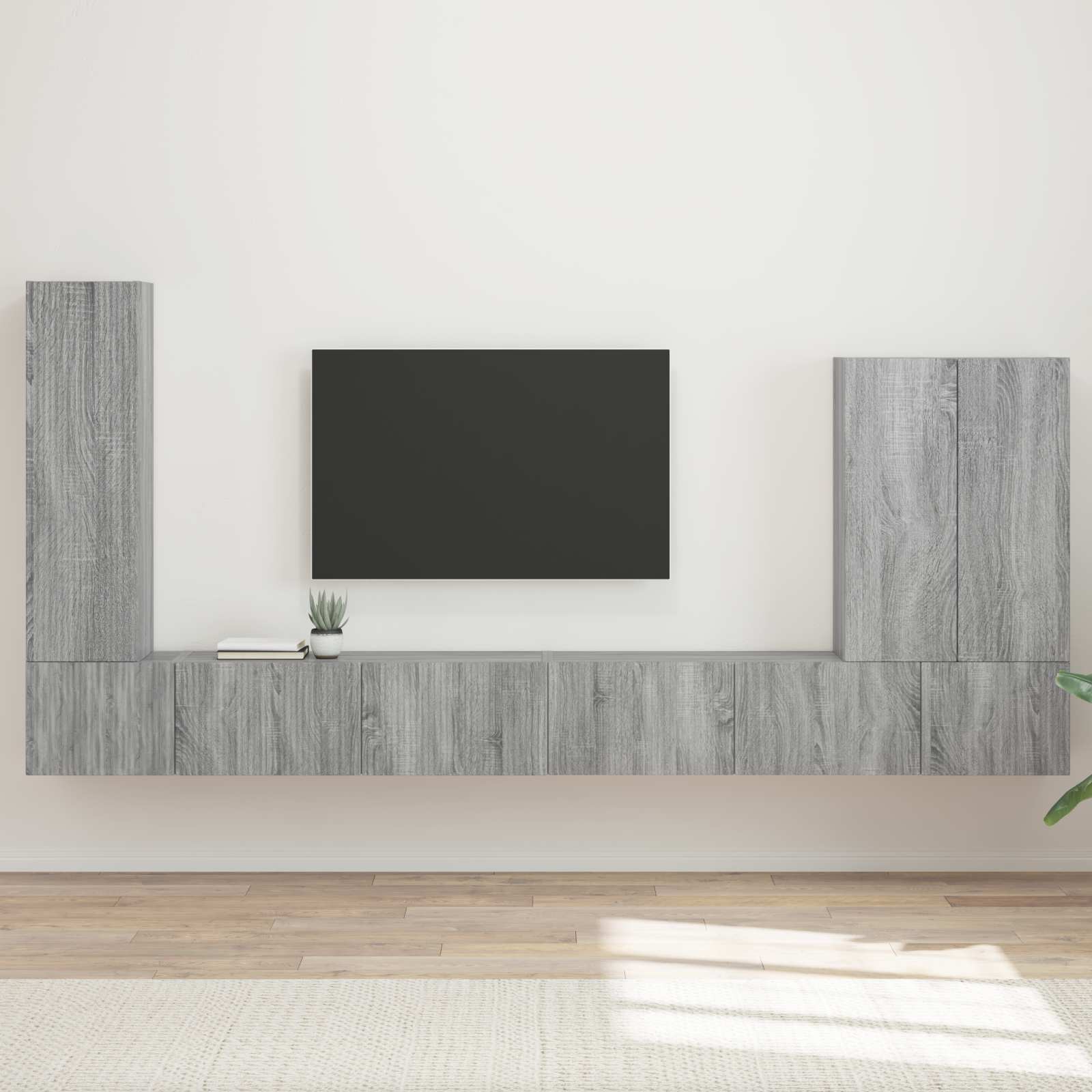 Ensemble de meuble TV mural Montage mural 6 pcs Gris Sonoma - XIOS