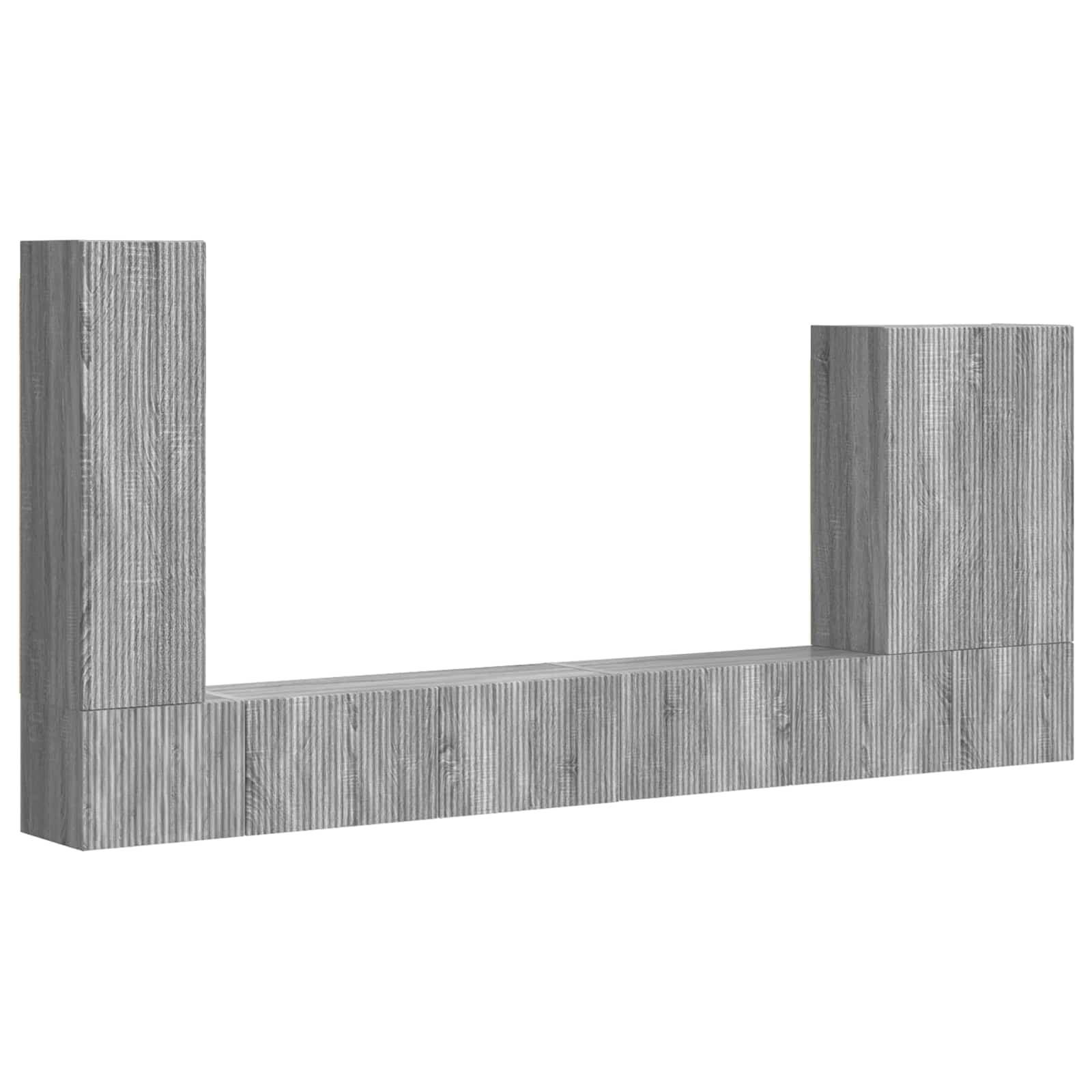 Ensemble de meuble TV mural Montage mural 6 pcs Gris Sonoma - XIOS