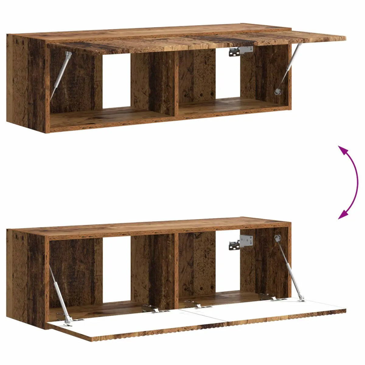 Ensemble de meuble TV mural 6 pc Bois Ancien - XIOS
