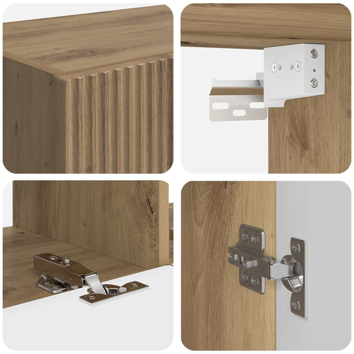 Ensemble de meuble TV mural 6 pc Chêne artisanal - XIOS