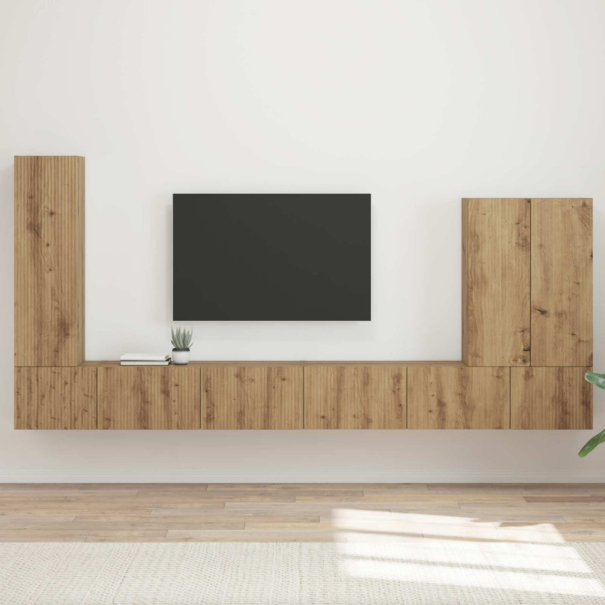 Ensemble de meuble TV mural 6 pc Chêne artisanal - XIOS