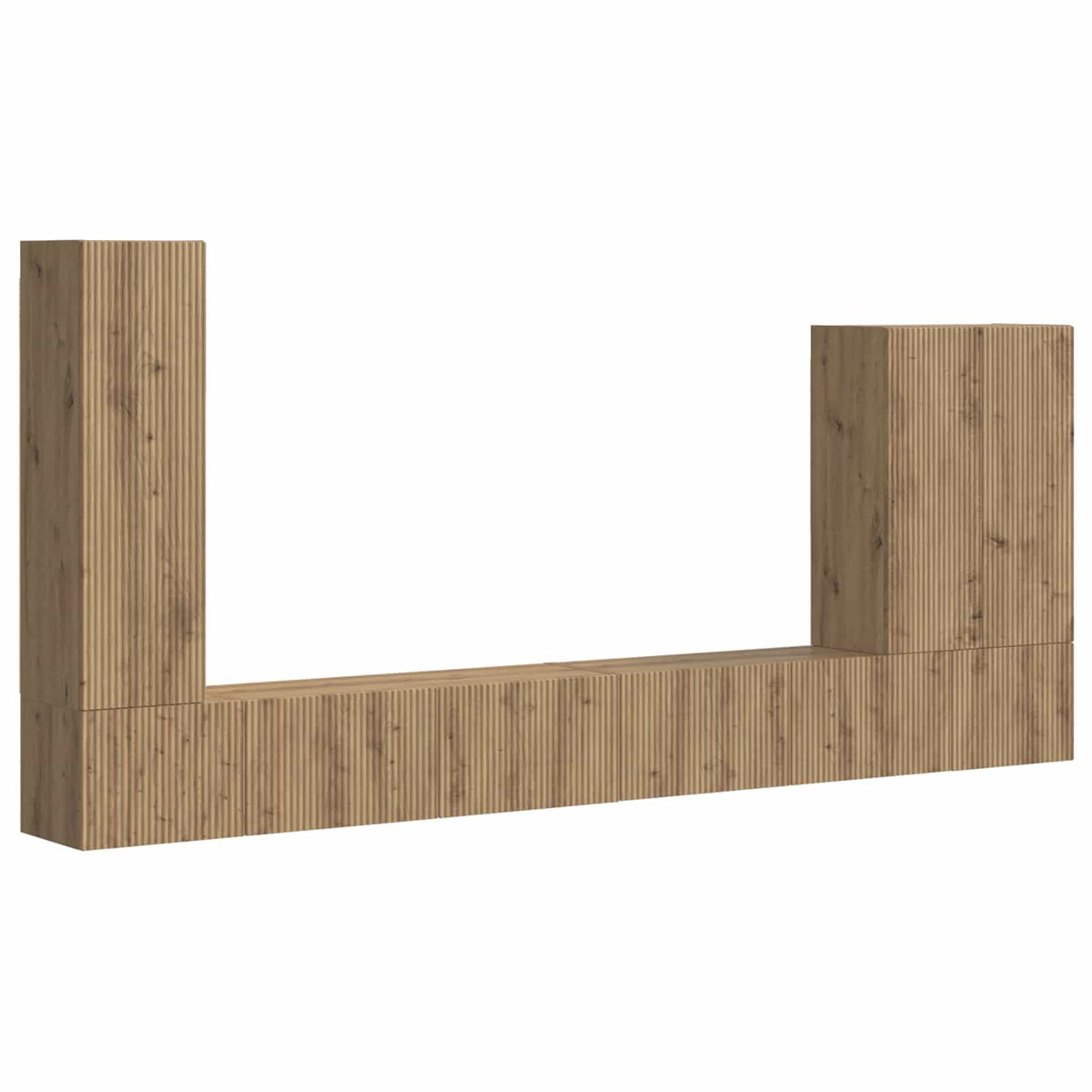 Ensemble de meuble TV mural 6 pc Chêne artisanal - XIOS