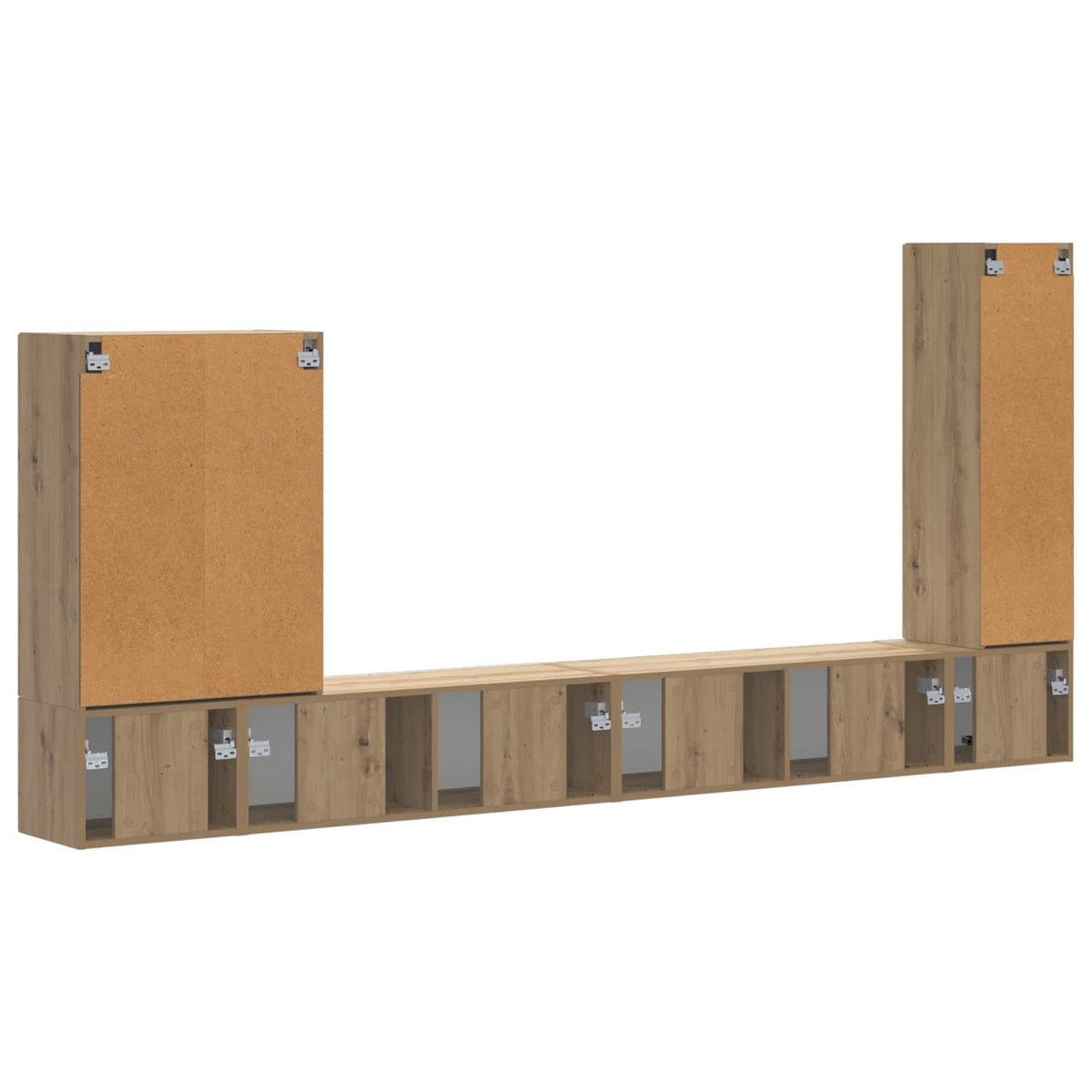 Ensemble de meuble TV mural 6 pc Chêne artisanal - XIOS