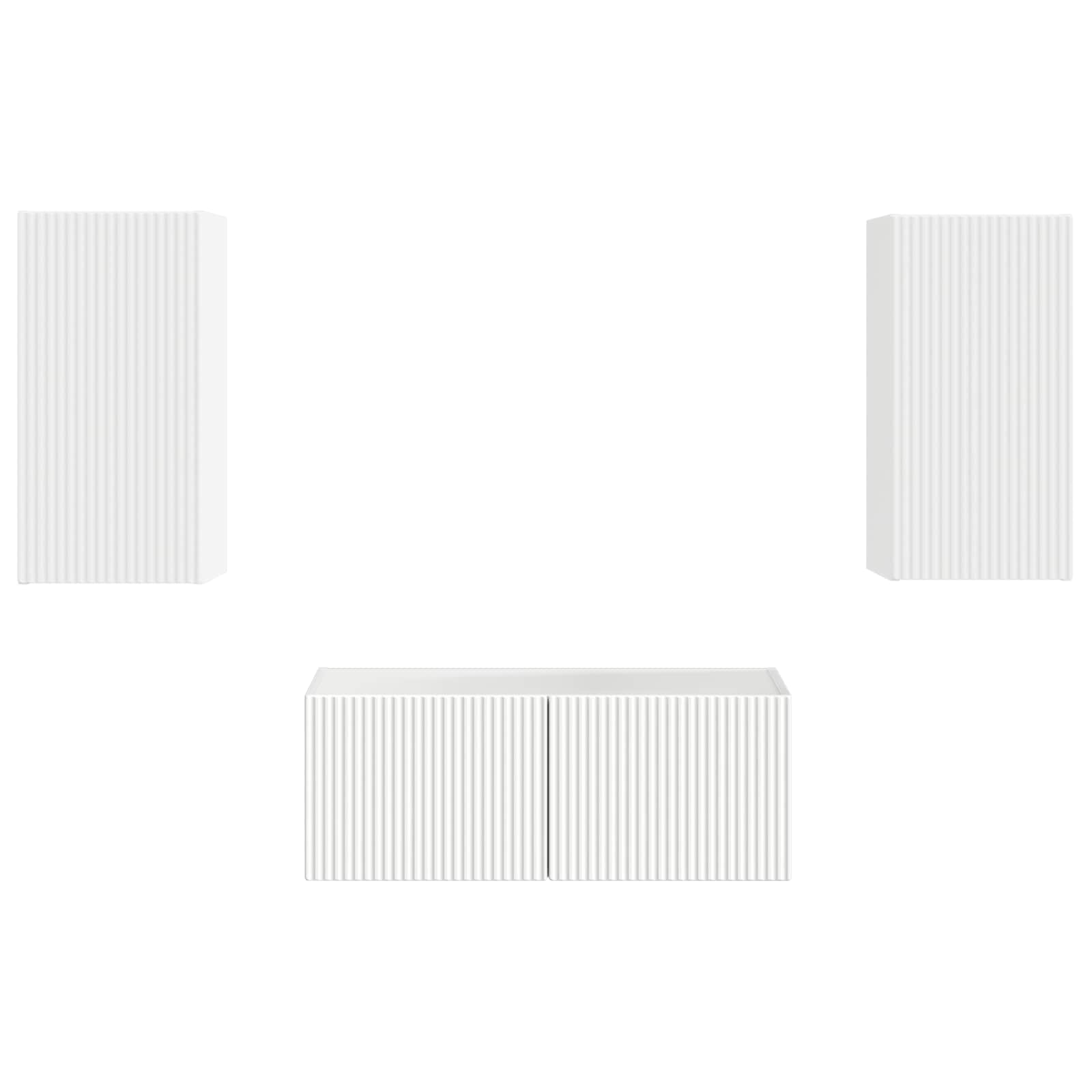 Ensemble meuble TV Montage mural 2 pcs Blanc Bois d'ingénierie - XIOS