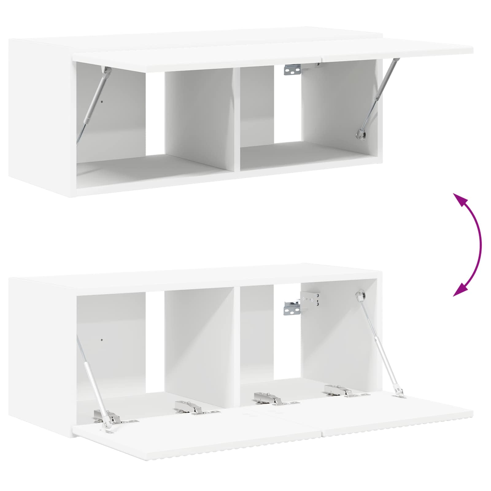 Ensemble meuble TV Montage mural 2 pcs Blanc Bois d'ingénierie - XIOS