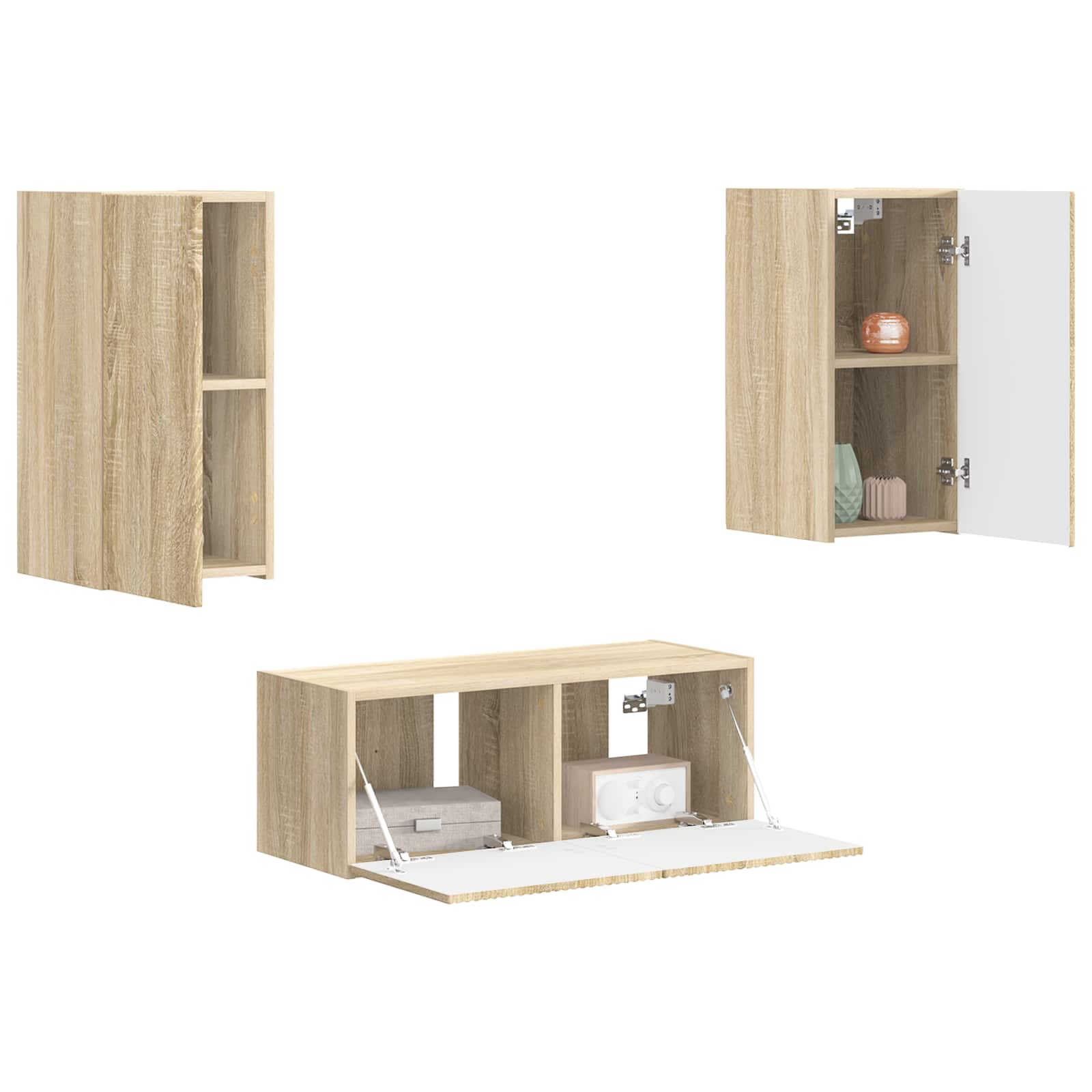 Ensemble meuble TV 2 pcs Chêne Sonoma Bois d'ingénierie - XIOS