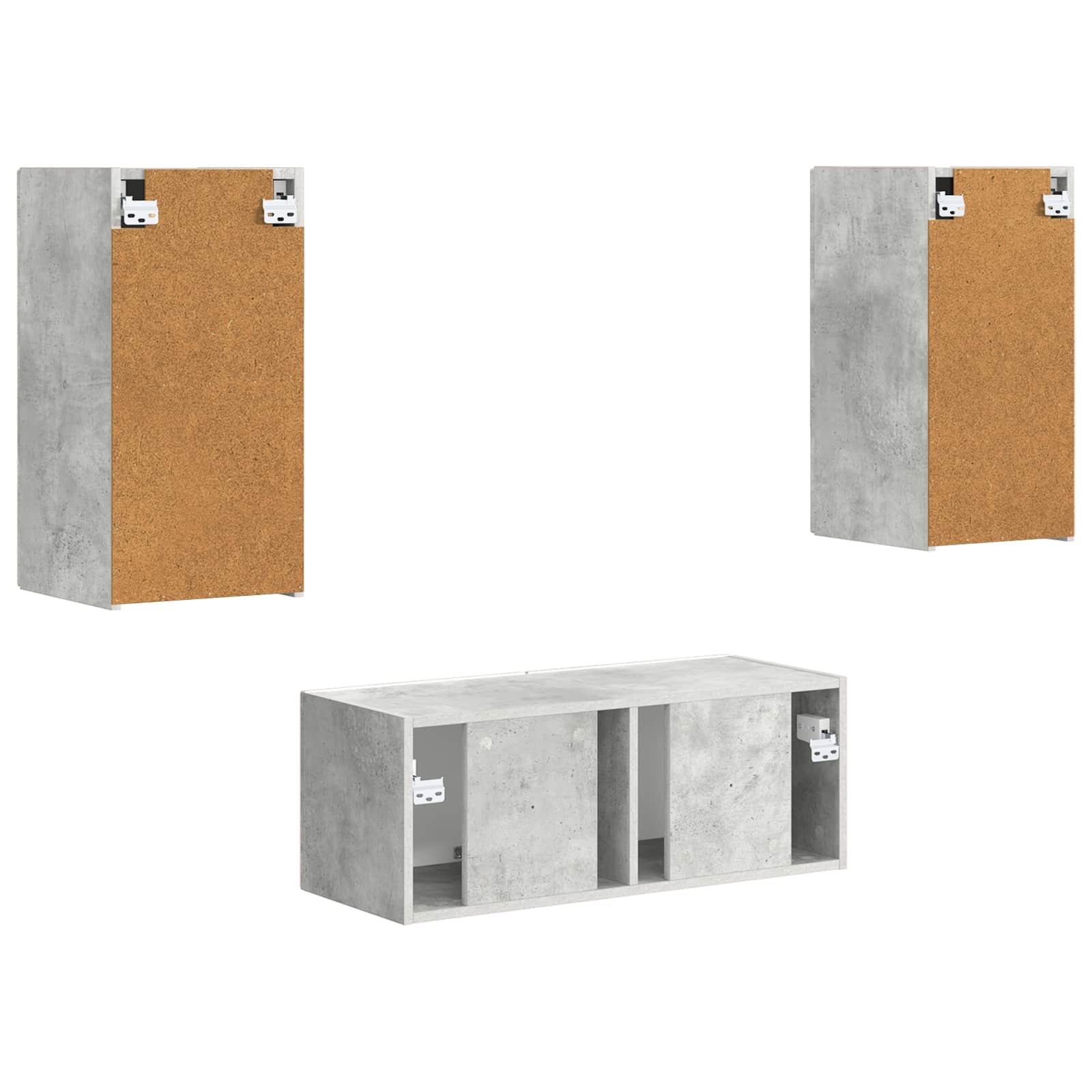 Ensemble meuble TV 2 pcs Gris béton Bois d'ingénierie - XIOS