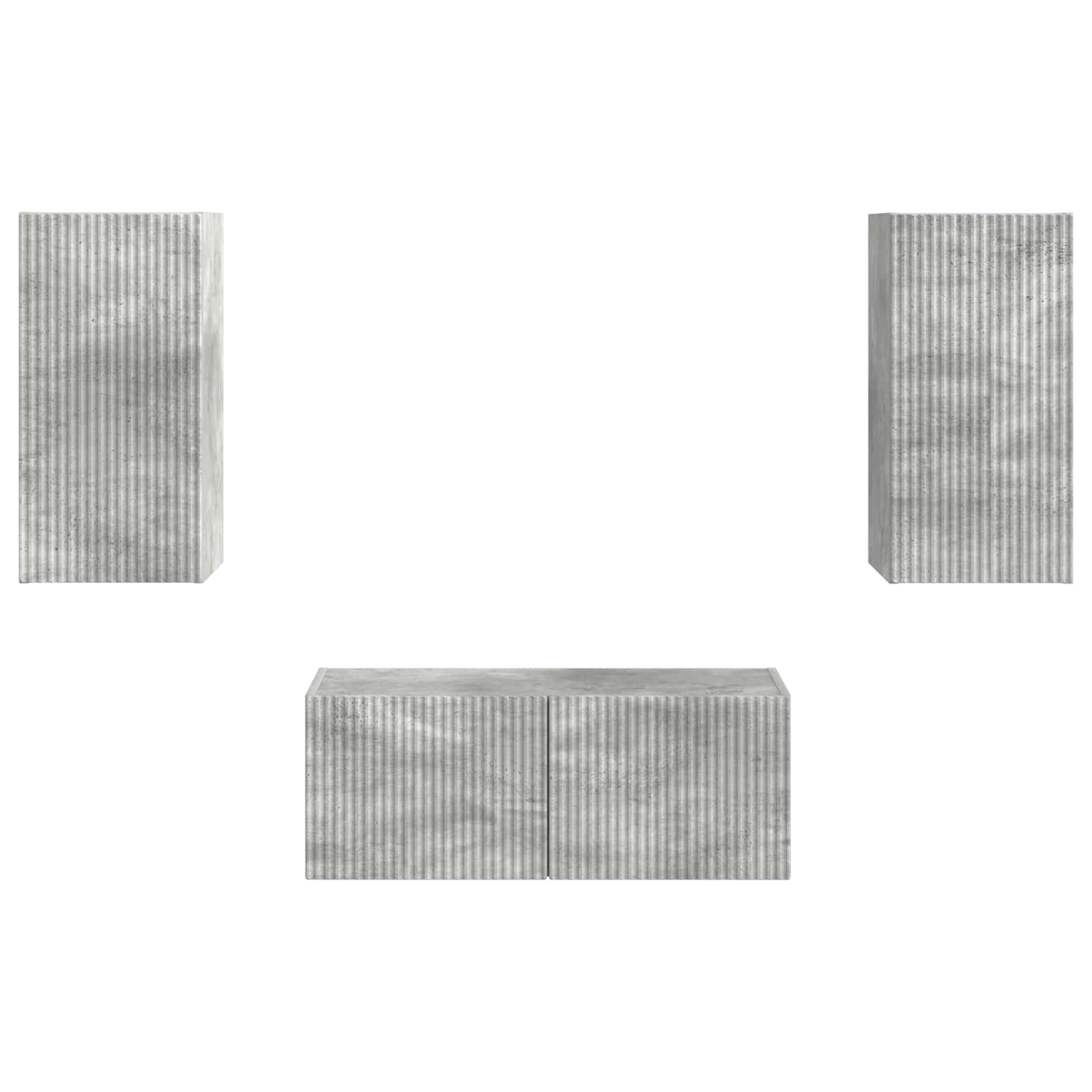 Ensemble meuble TV 2 pcs Gris béton Bois d'ingénierie - XIOS
