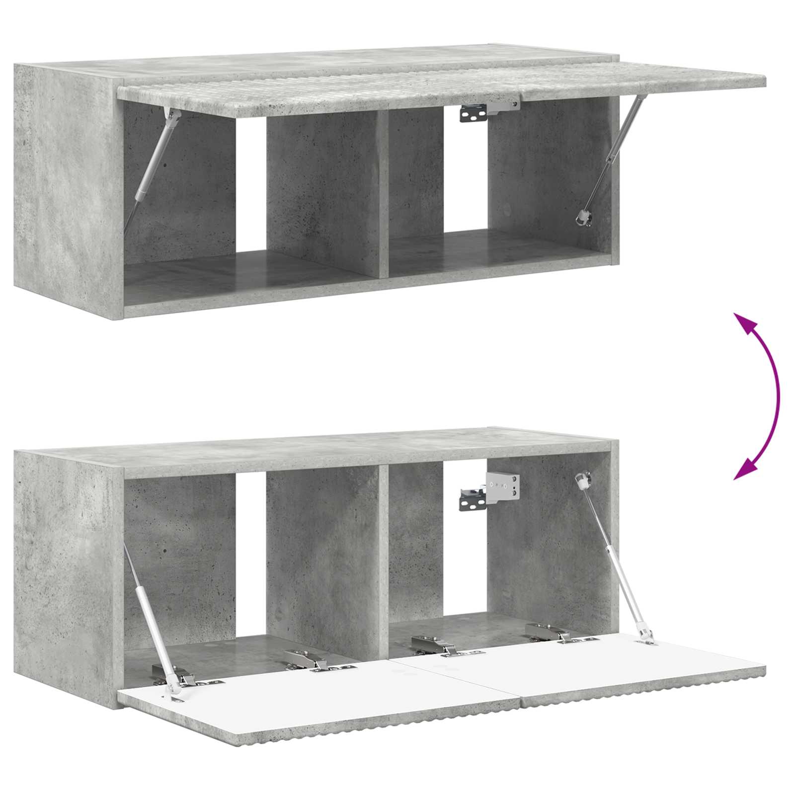 Ensemble meuble TV 2 pcs Gris béton Bois d'ingénierie - XIOS