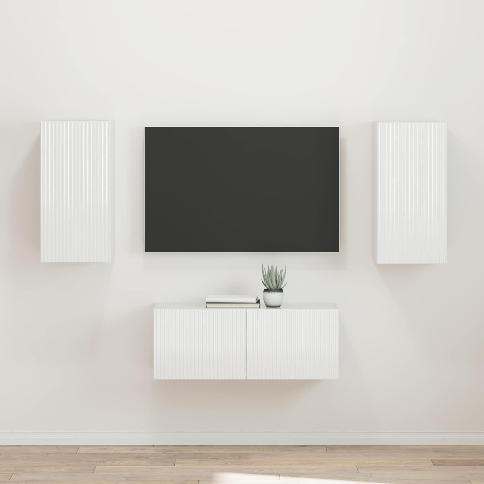 Ensemble meuble TV 2 pcs Blanc brillant Bois d'ingénierie - XIOS